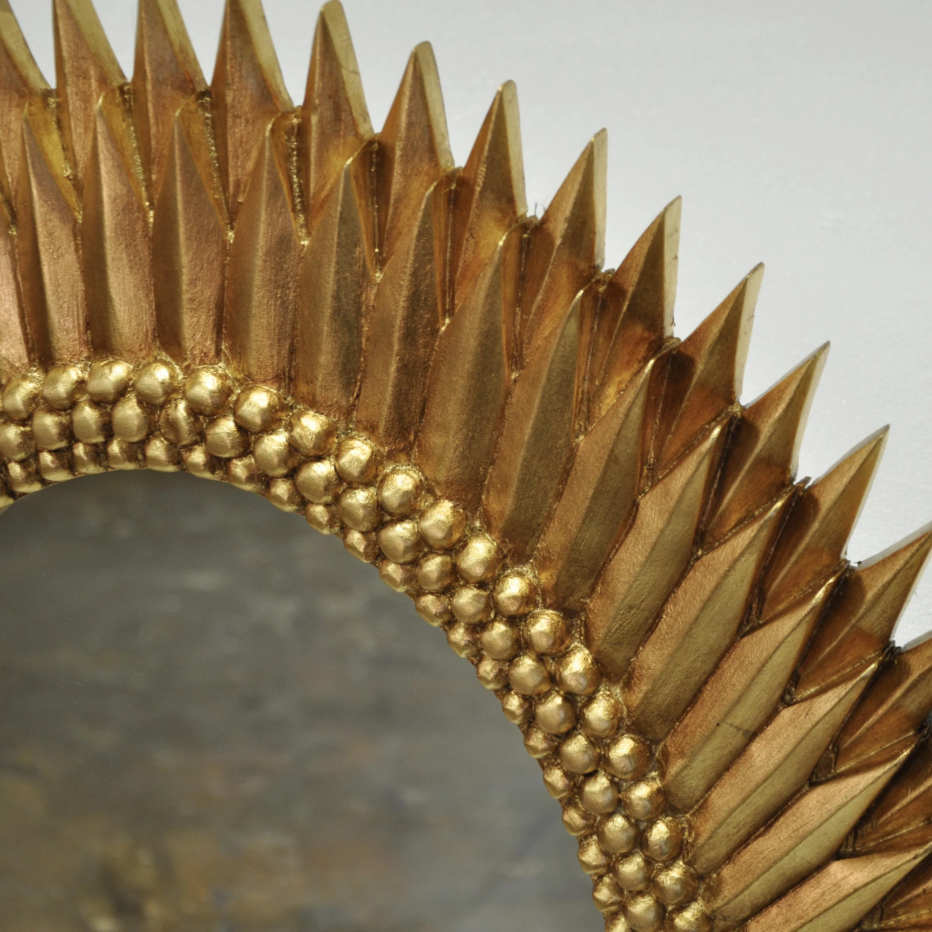 Worlds Away Oval Starburst Mirror In Gold Leaf - Image 3