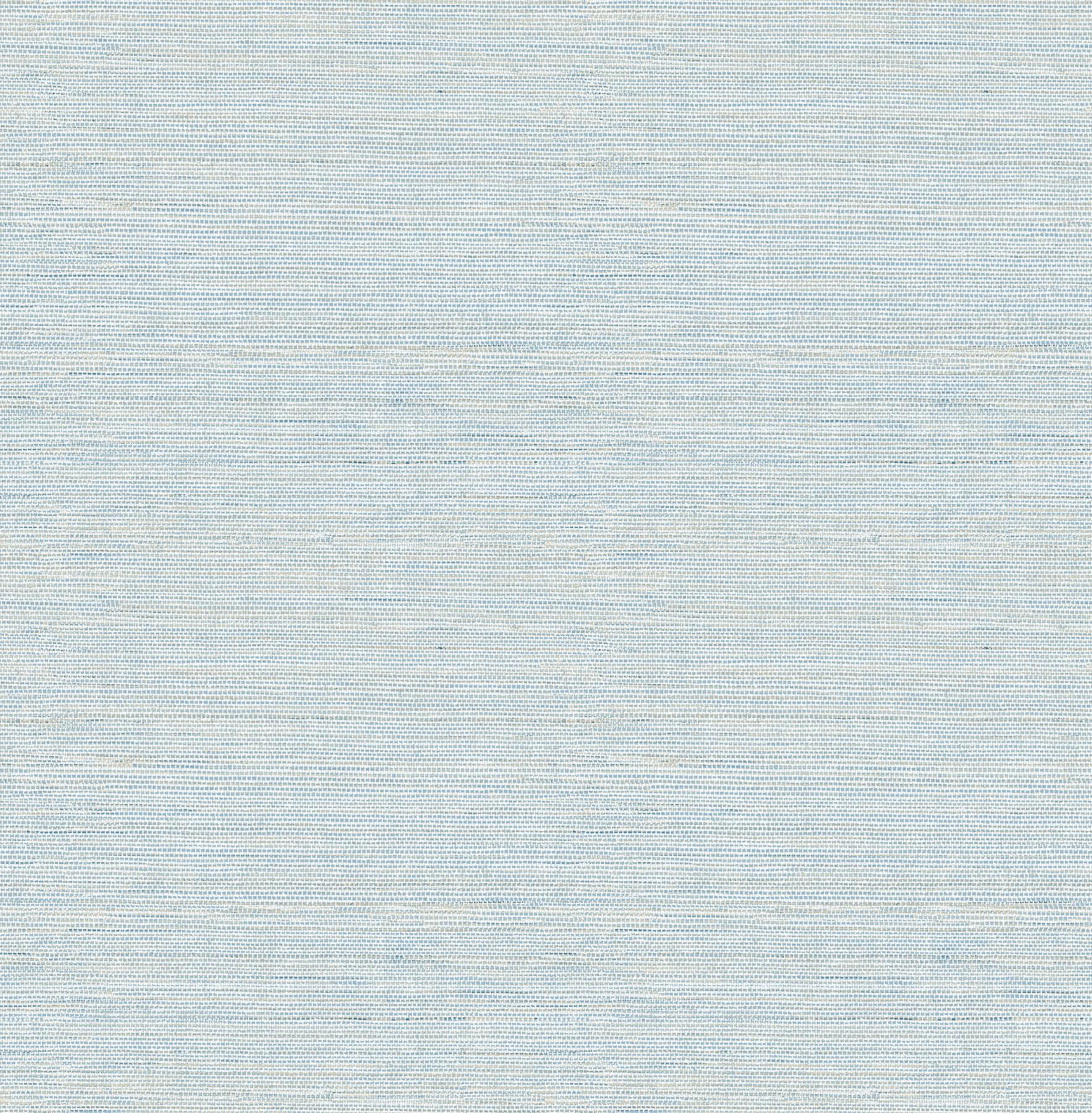 York Agave Blue Faux Grasscloth Wallpaper