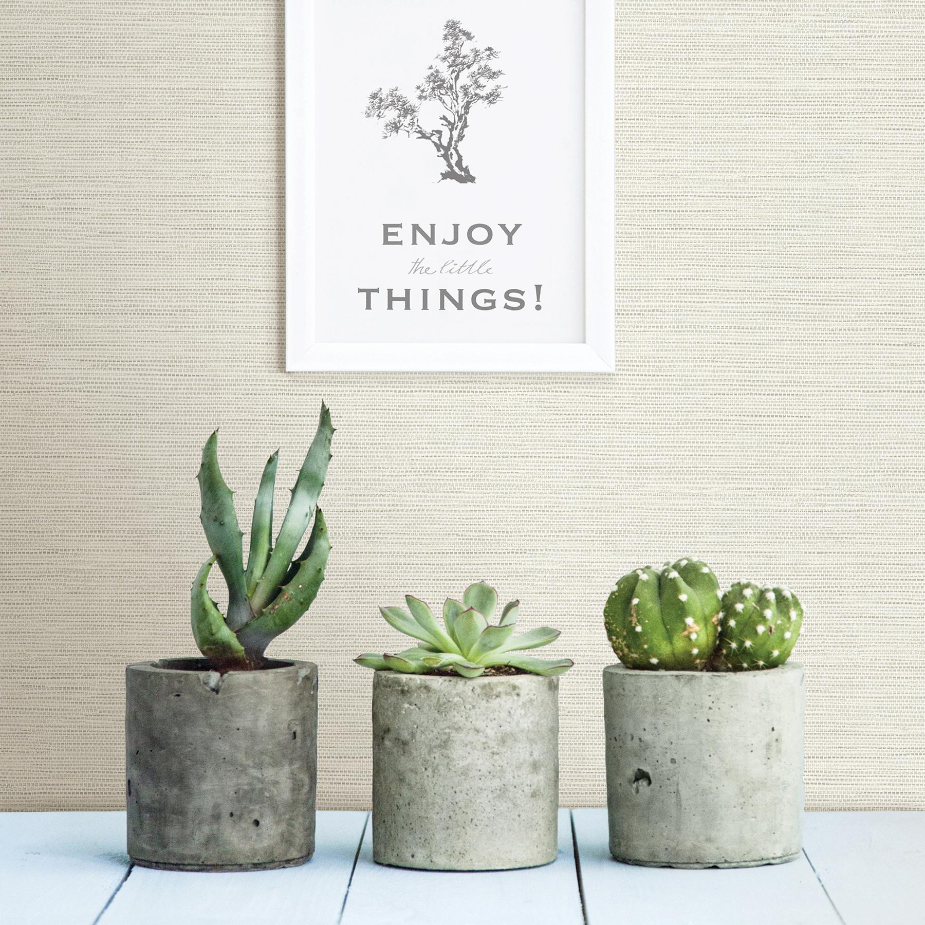 York Agave Dove Faux Grasscloth Wallpaper - Image 2