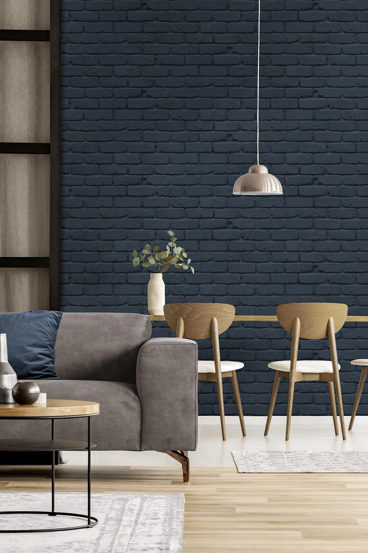 York Alpin Navy Painted Brick Wallpaper - Image 5