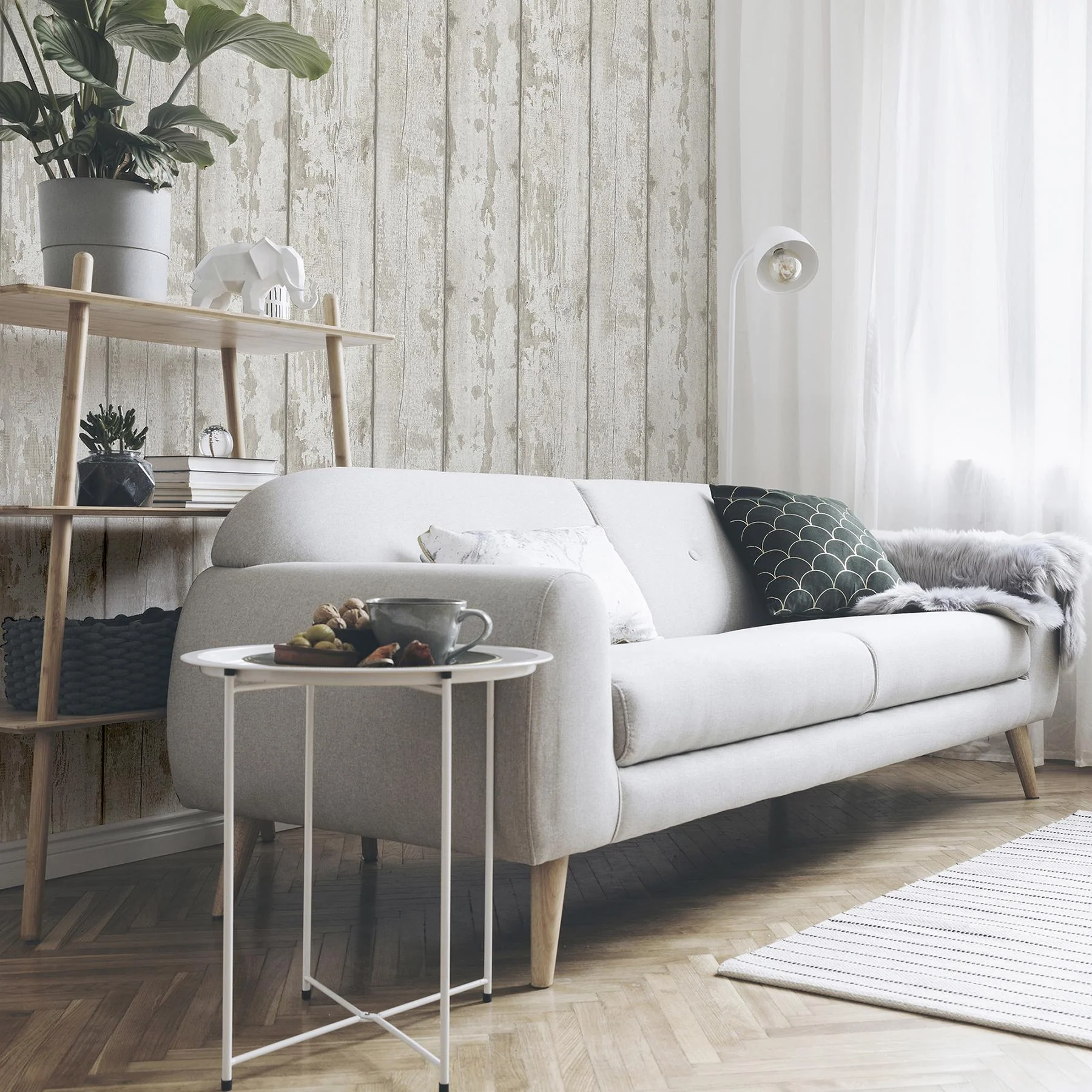 York Ambrose Cream Wood Plank Wallpaper - Image 4