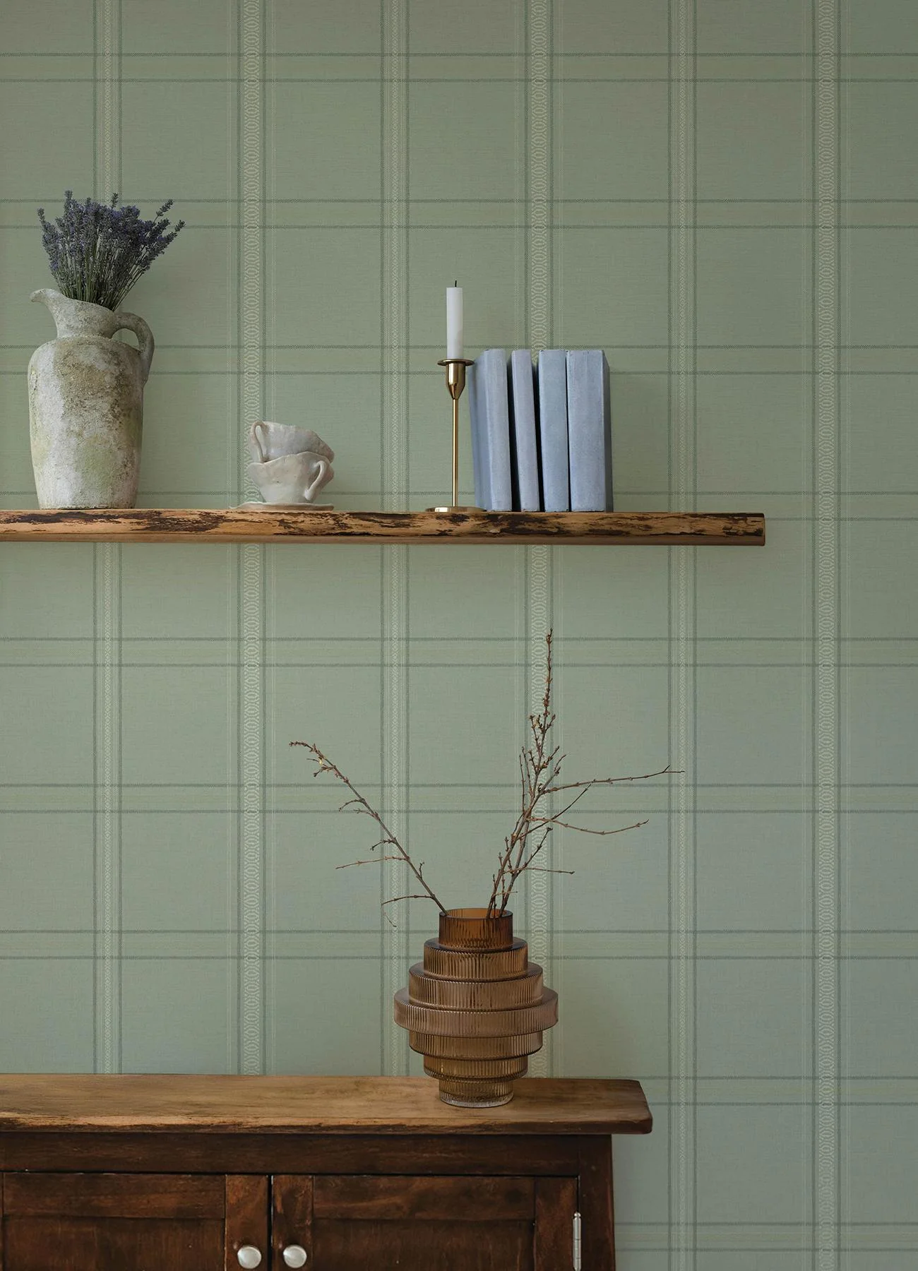 York Auberge Sage Plaid Wallpaper - Image 5