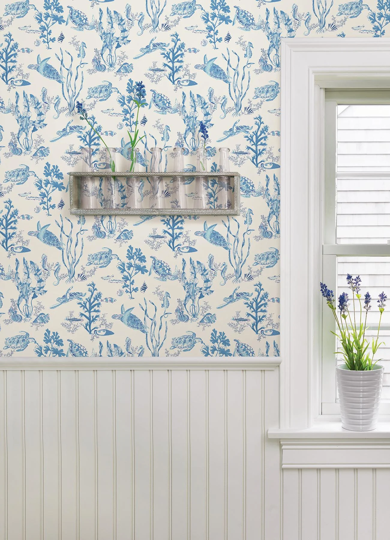 York Azure Garparilla Peel & Stick Wallpaper - Image 4