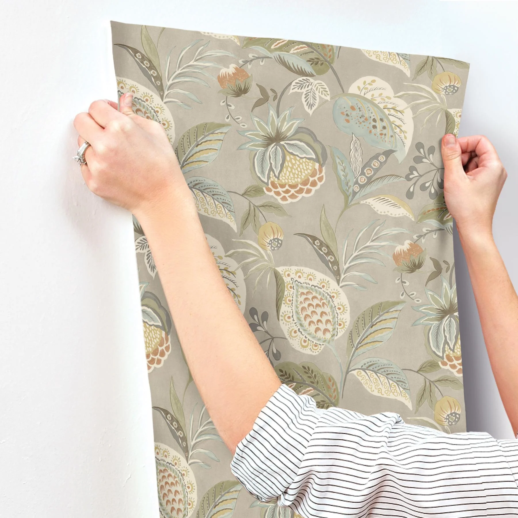 York Bohemian Taupe Jacobean Wallpaper - Image 2