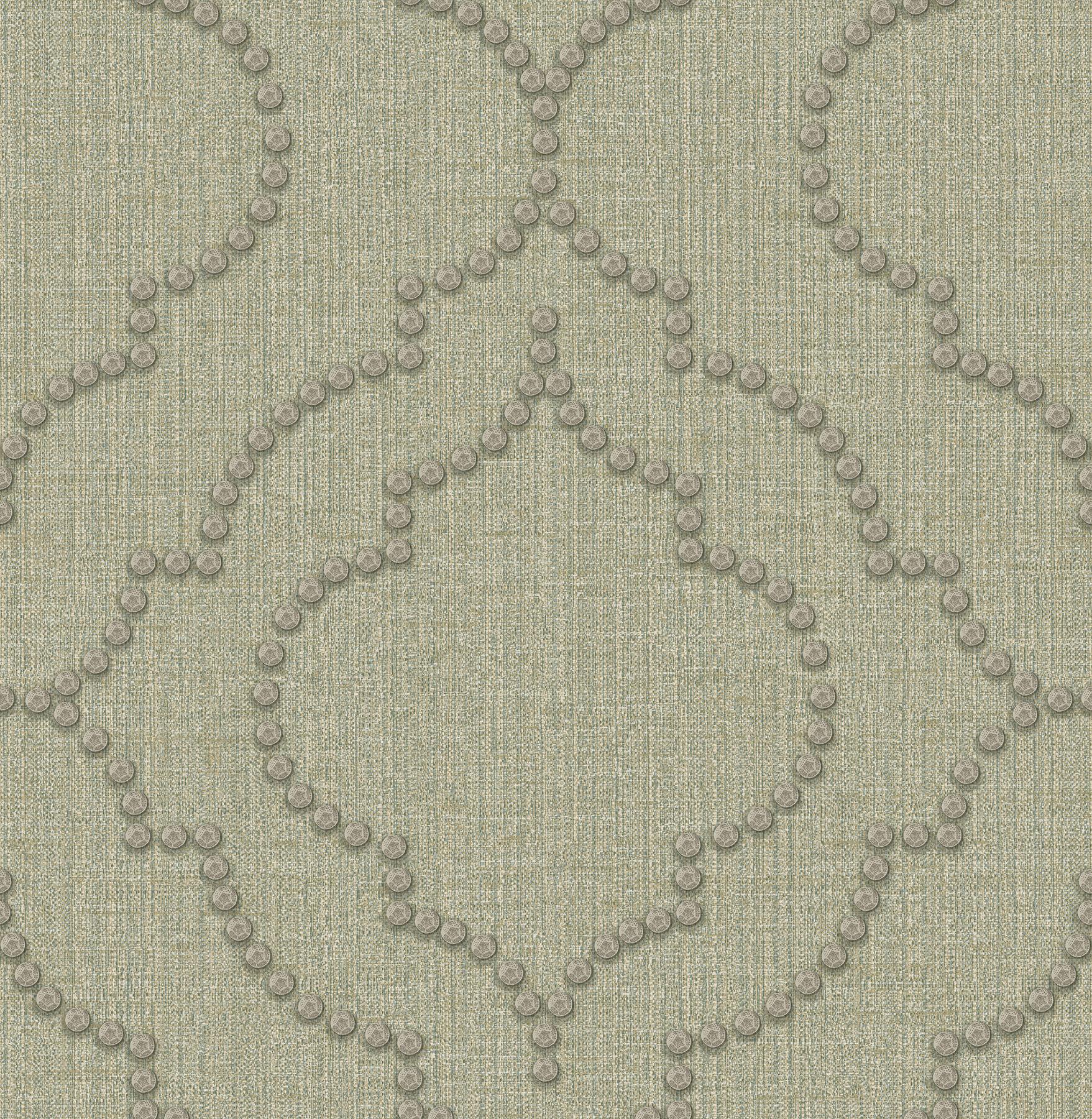 York Chelsea Teal Quatrefoil Wallpaper