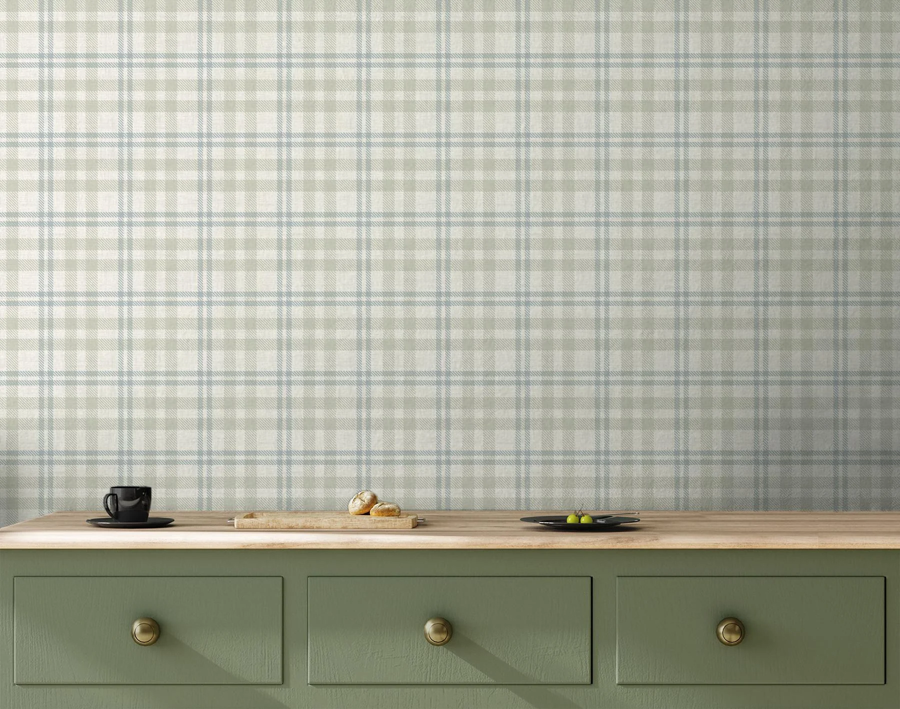 York Corrine Neutral Countryside Check Wallpaper - Image 4