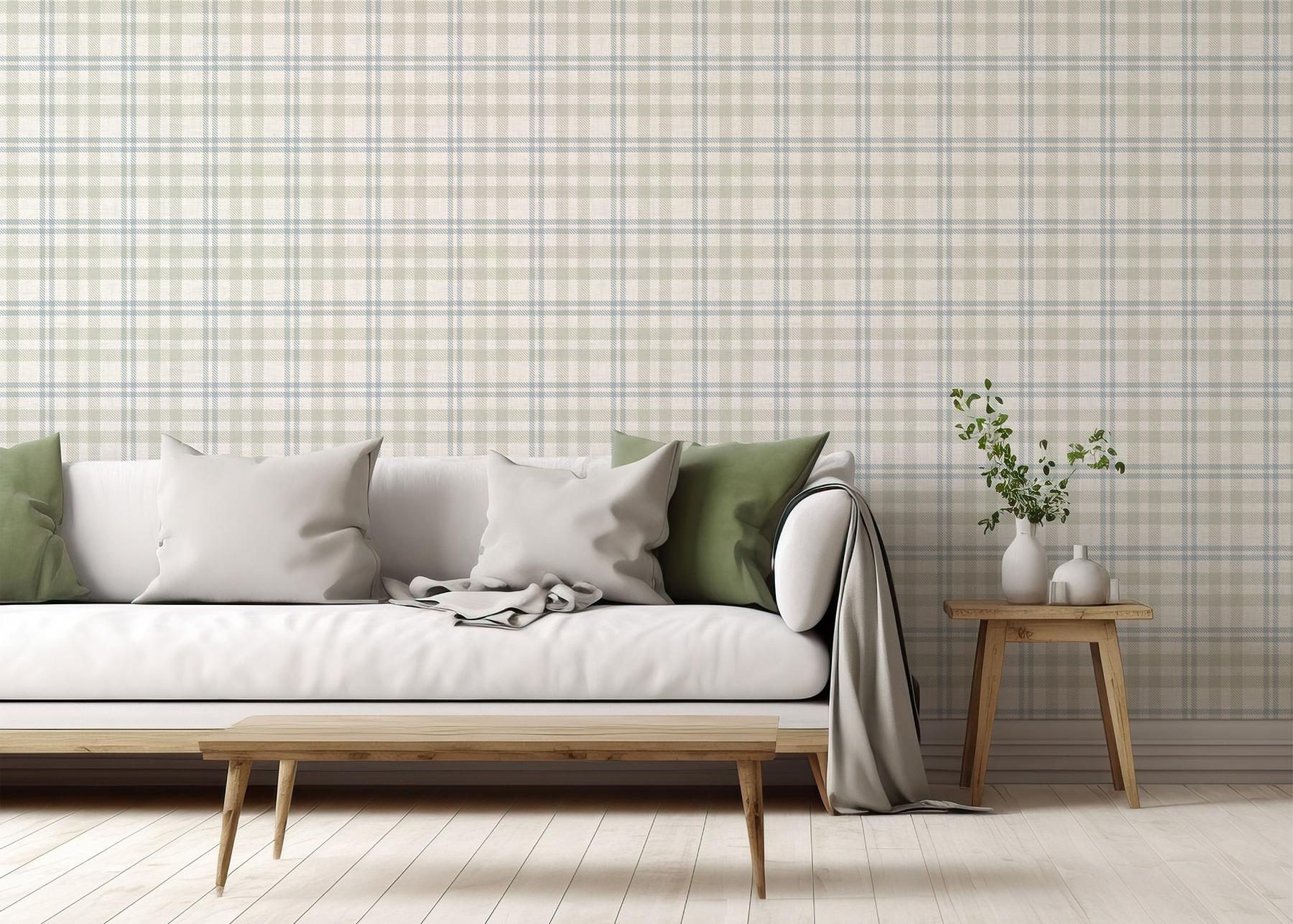 York Corrine Neutral Countryside Check Wallpaper - Image 5