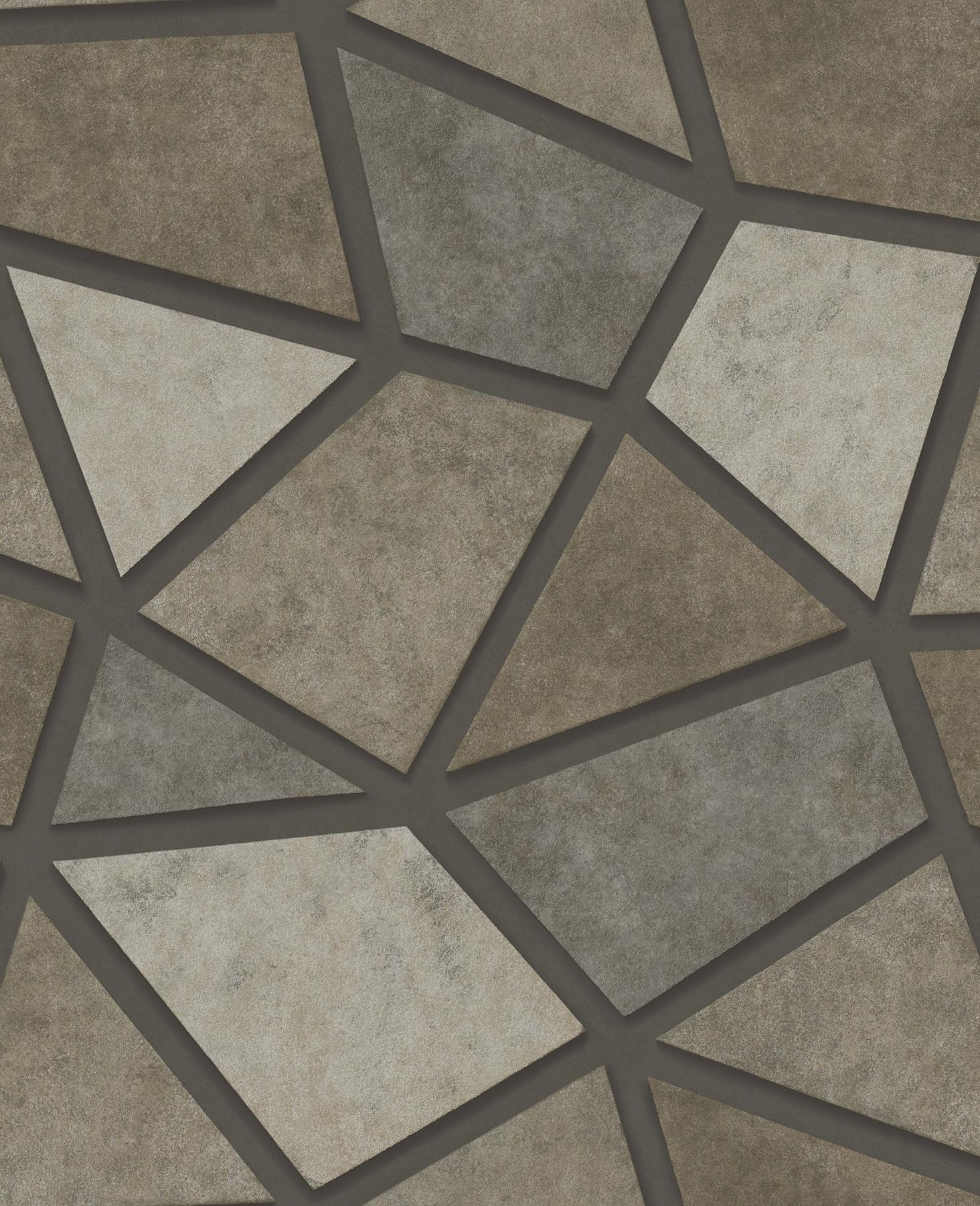York Coty Stone Geometric Patchwork Wallpaper