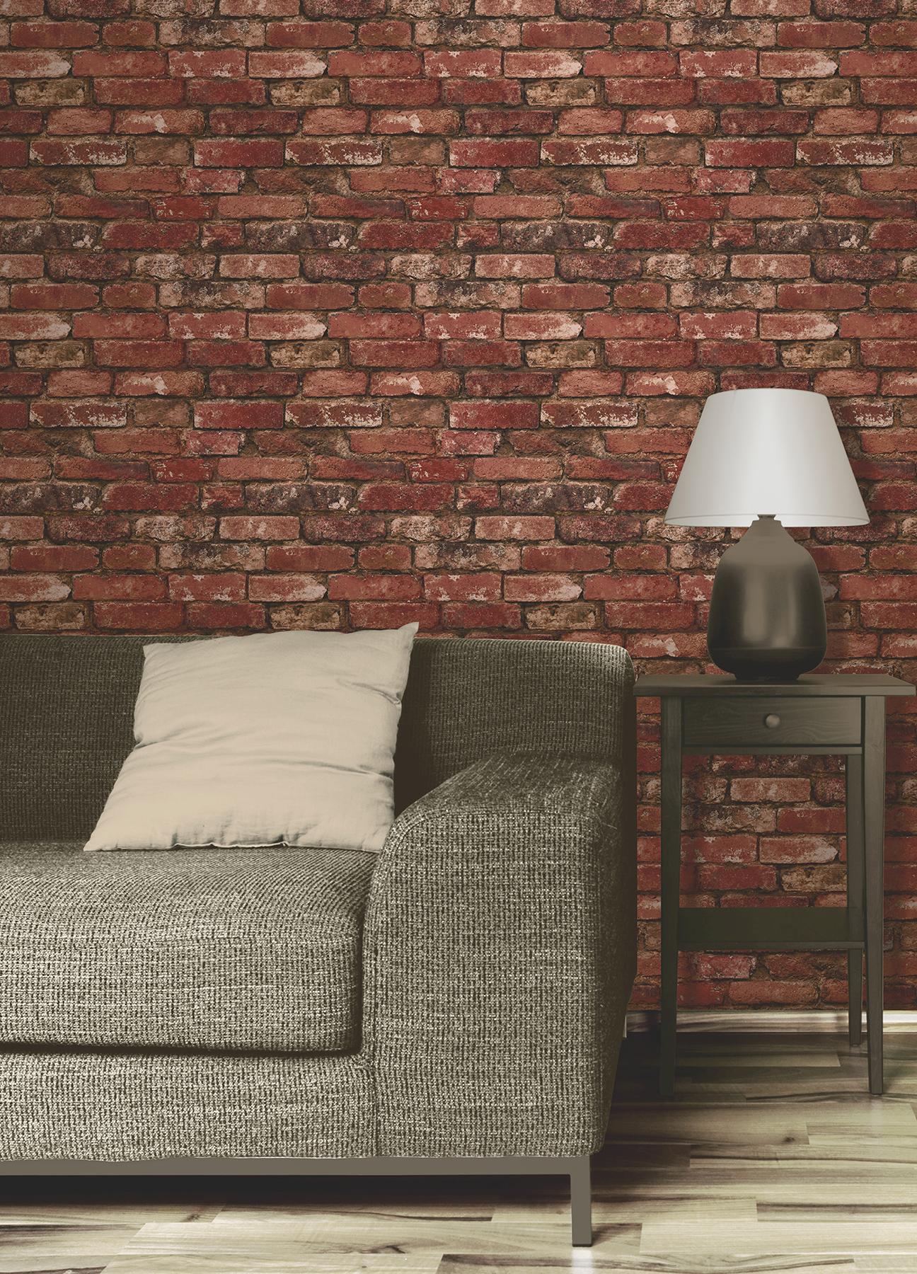 York Davis Red Rustic Brick Wallpaper - Image 2
