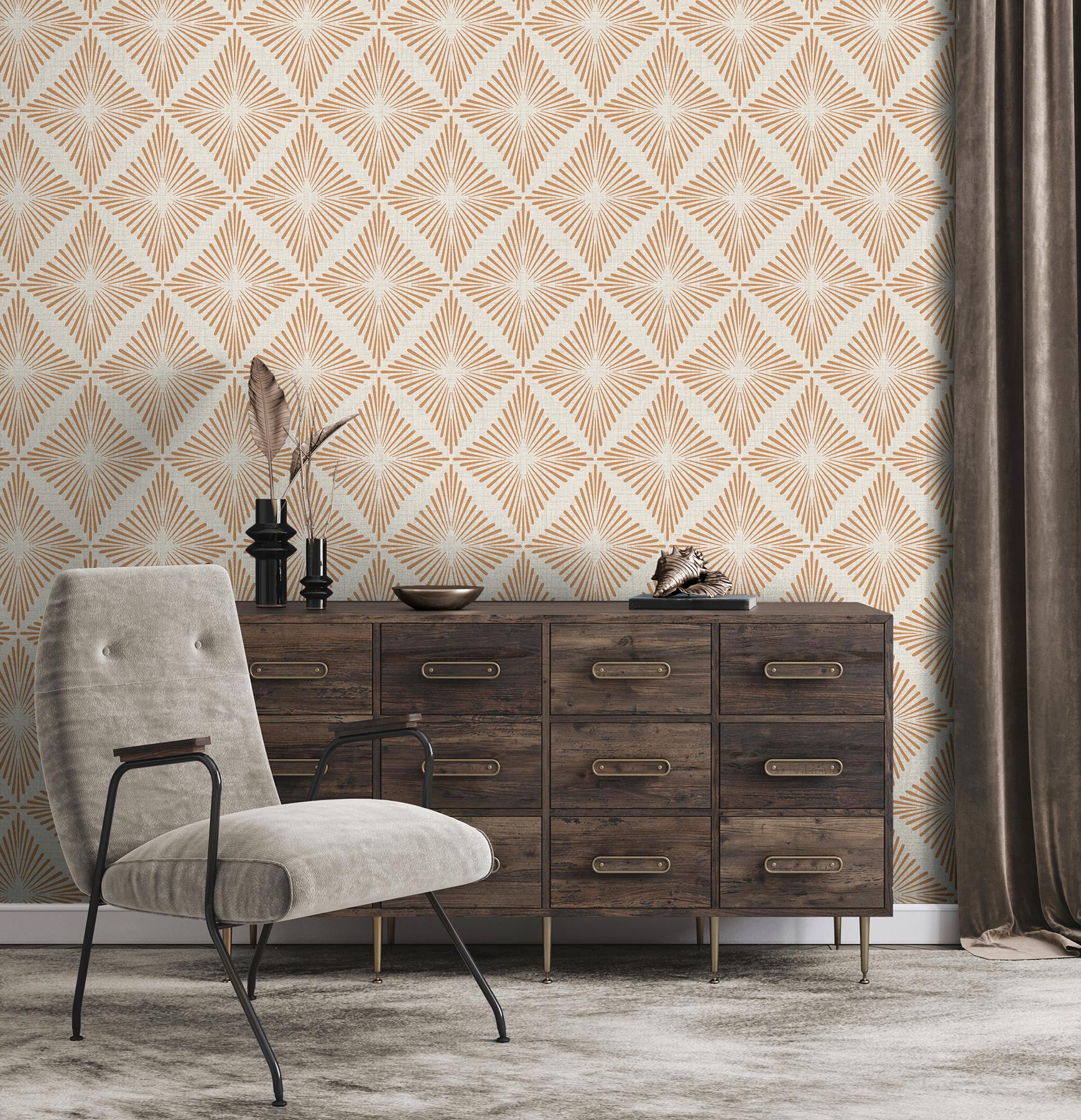 York Denver Rust Starburst Wallpaper - Image 3