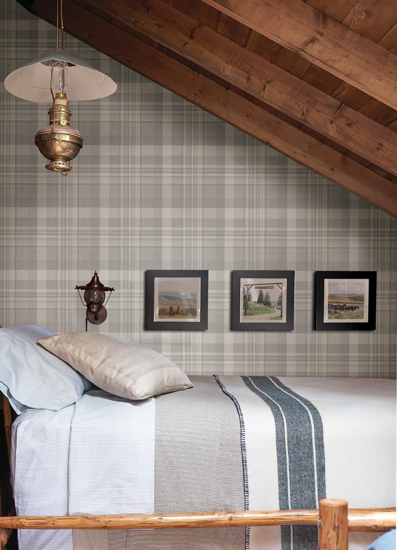York Dutton Plaid Grey Wallpaper - Image 4