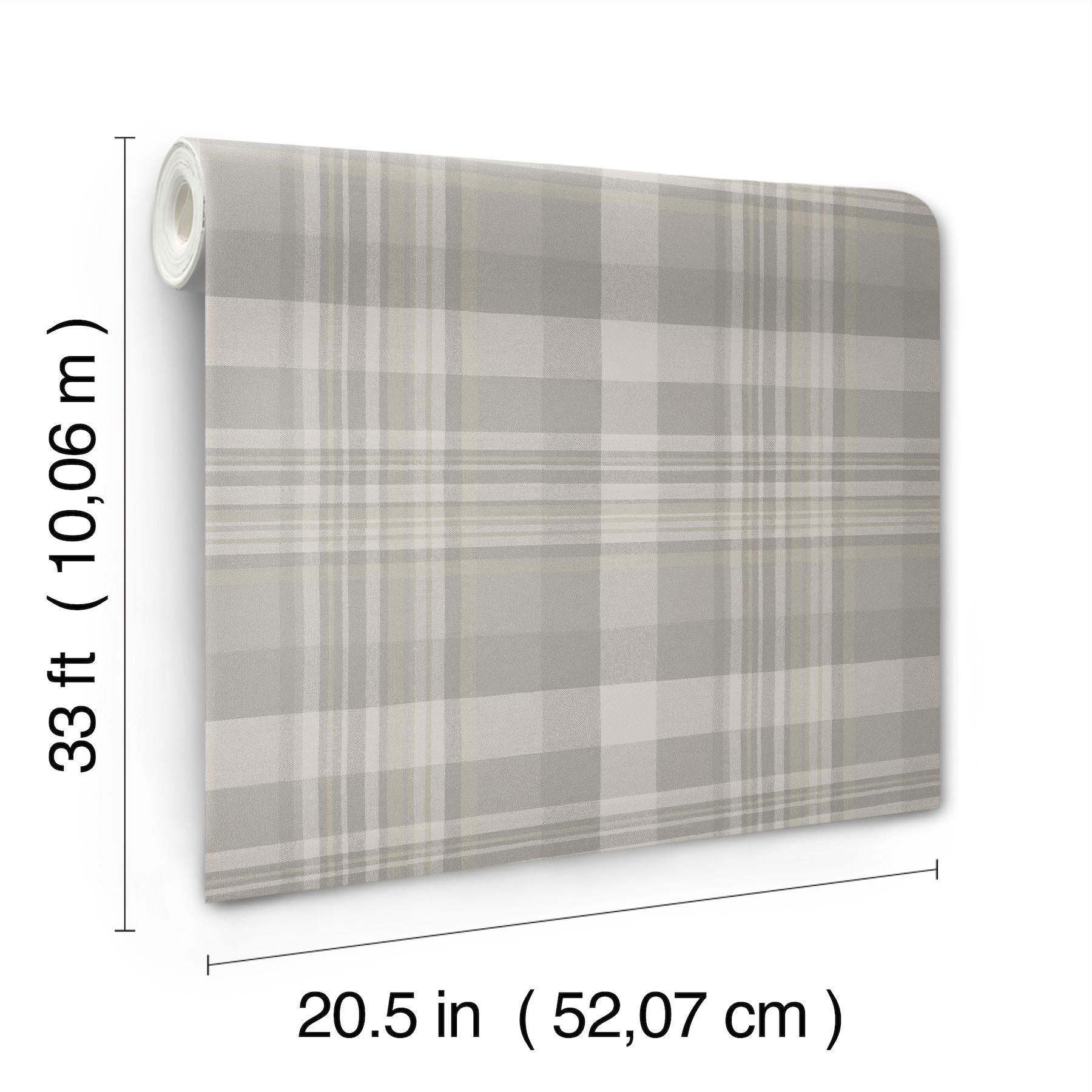 York Dutton Plaid Grey Wallpaper - Image 5