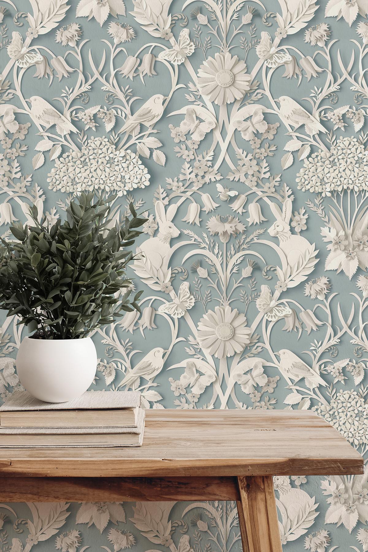 York Fae Sky Blue Woodland Wallpaper - Image 5