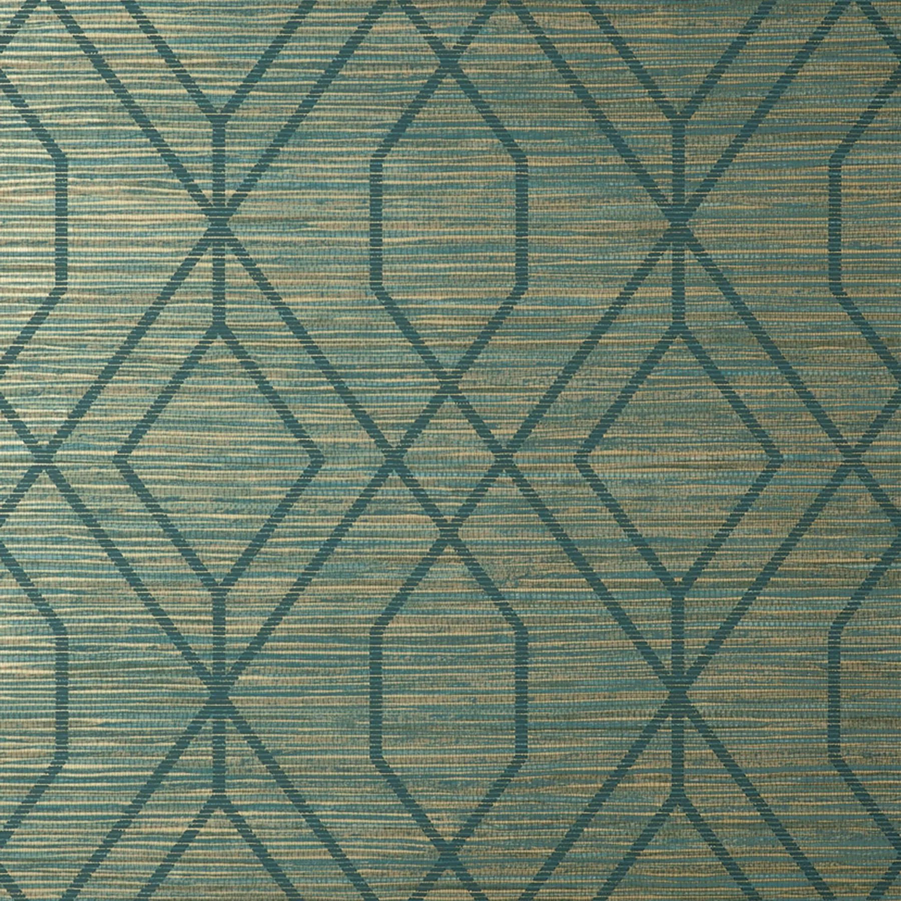 York Fusion Teal Trellis Wallpaper