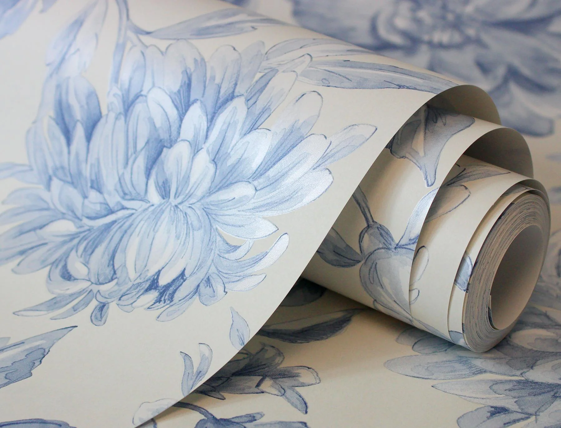 York Gabriela Blue Floral Wallpaper - Image 5