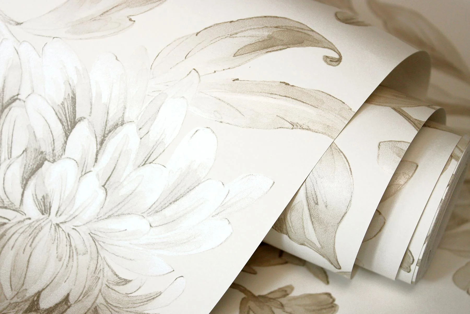York Gabriela Neutral Floral Wallpaper - Image 6