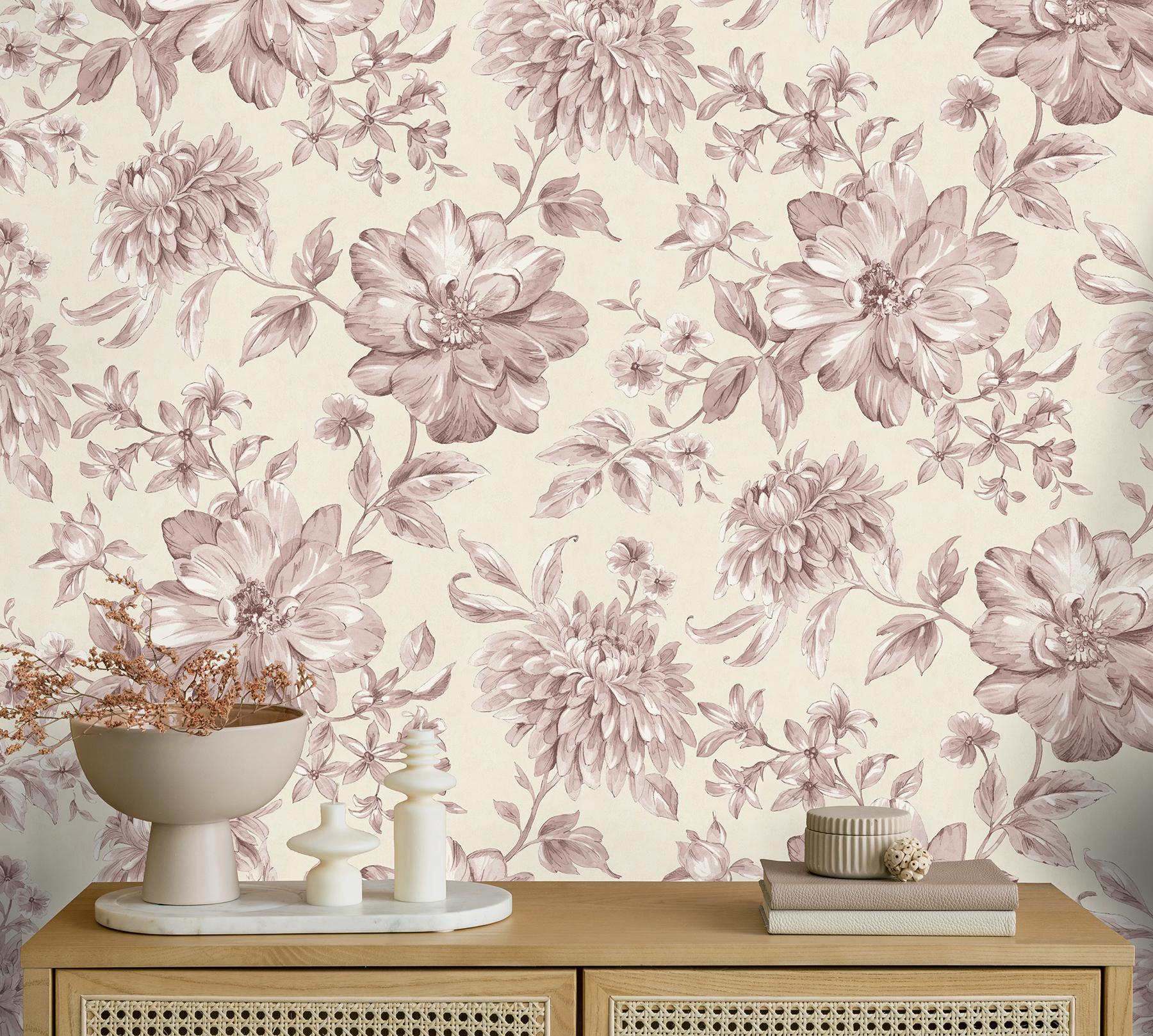York Gabriela Pink Floral Wallpaper - Image 6