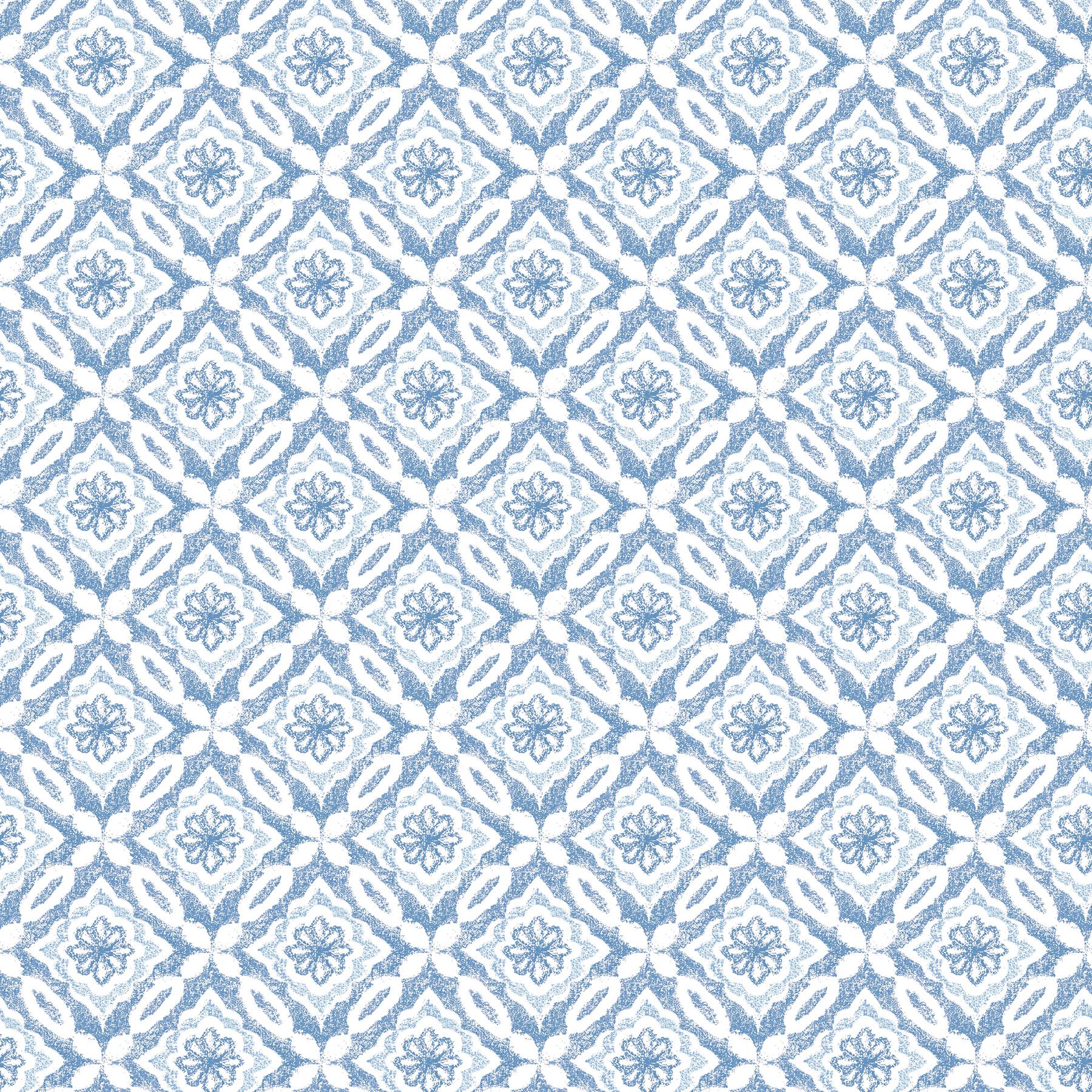 York Hugson Blue Quilted Damask Wallpaper