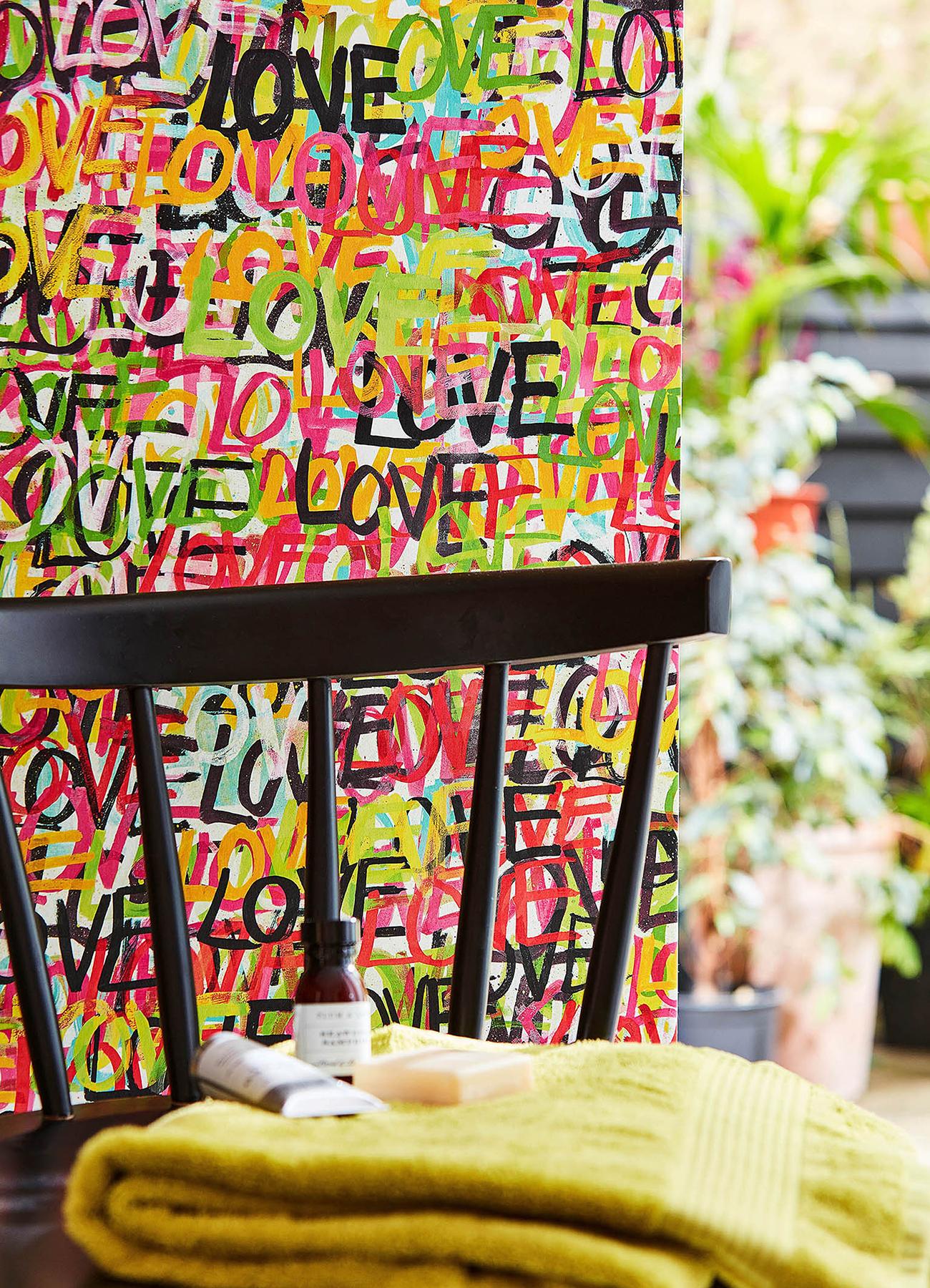 York Indio Chartreuse Love Scribble Wallpaper - Image 3