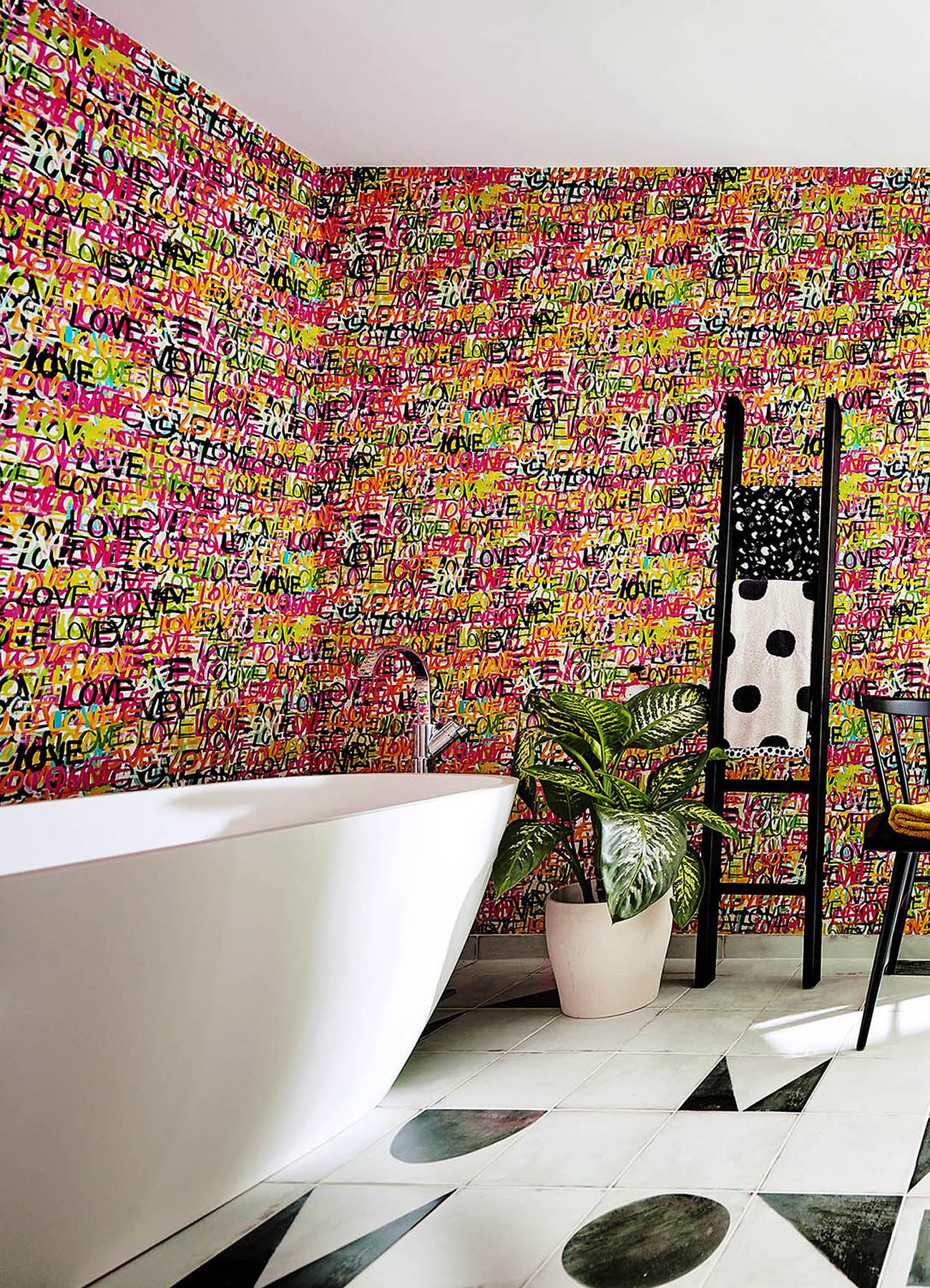 York Indio Chartreuse Love Scribble Wallpaper - Image 4