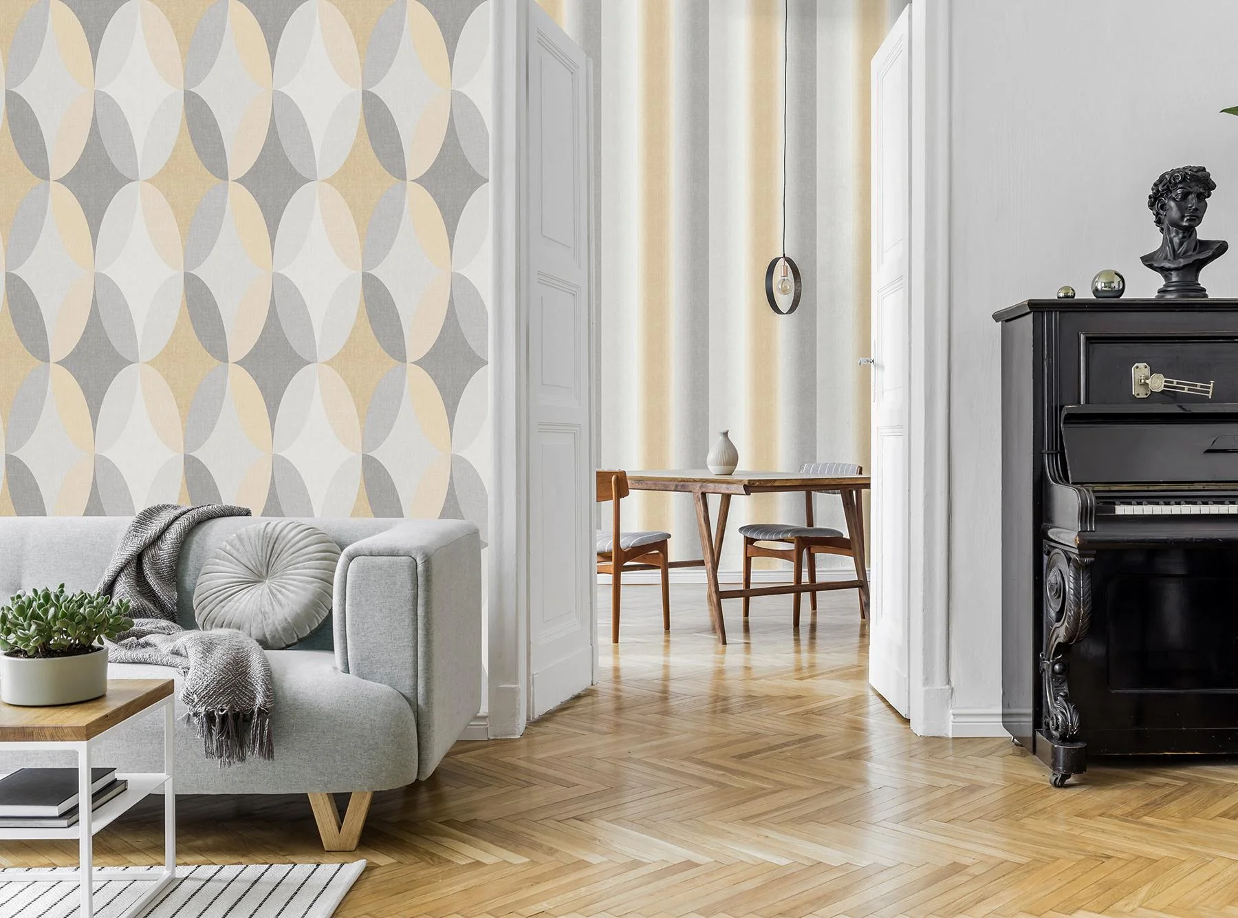 York Kirby Mustard Oval Geo Wallpaper - Image 5