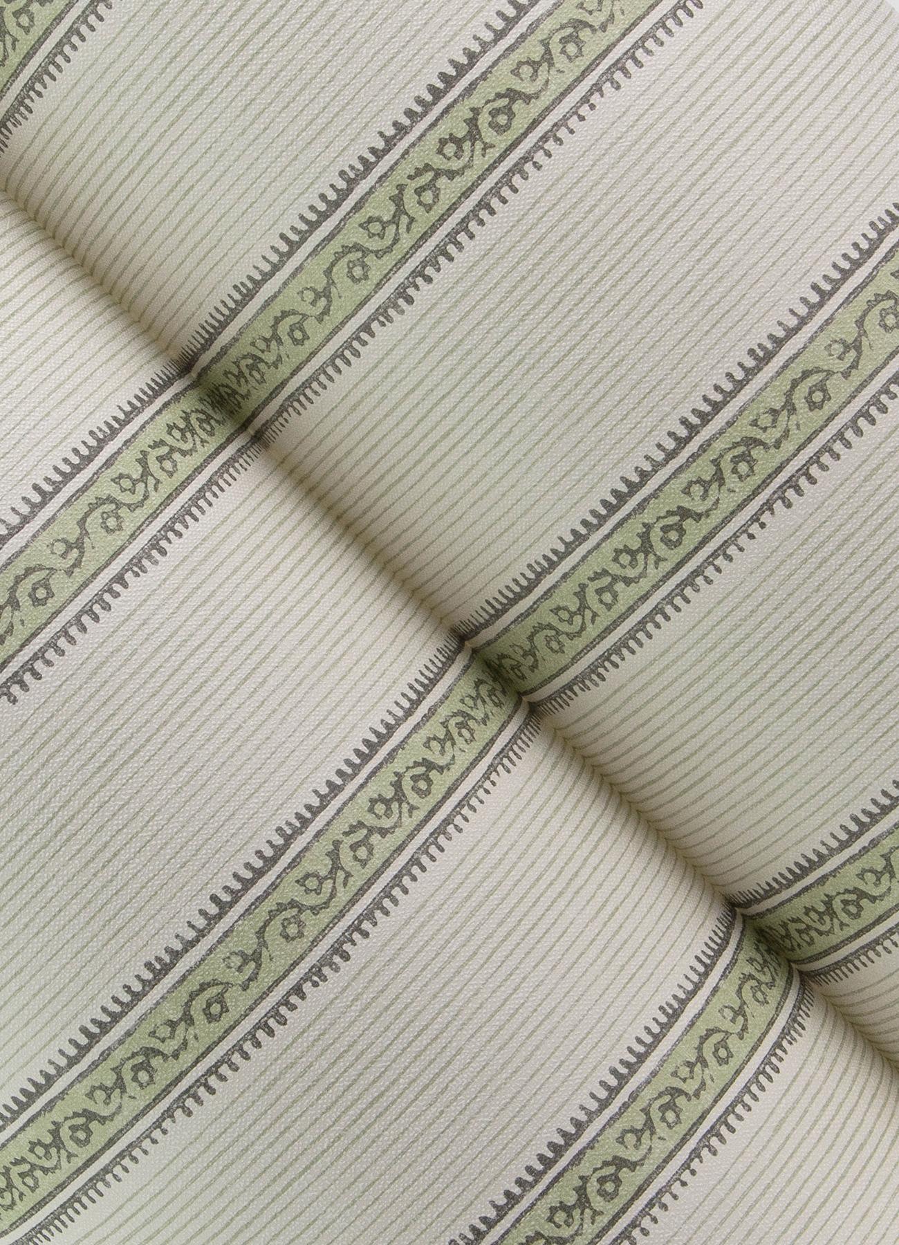 York Mandevilla Green Vine Stripe Wallpaper - Image 3