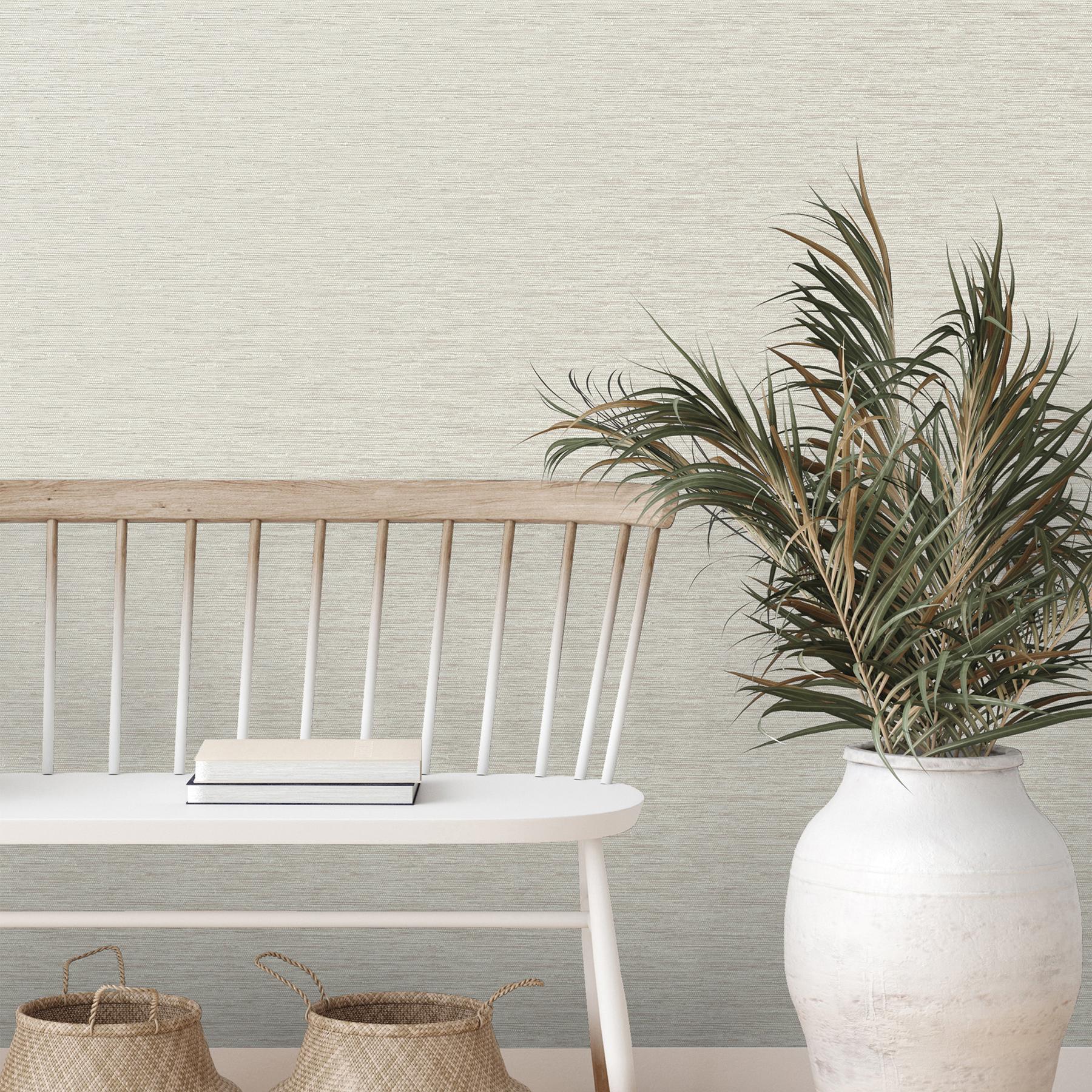 York Mephi Natural Grasscloth Wallpaper - Image 4