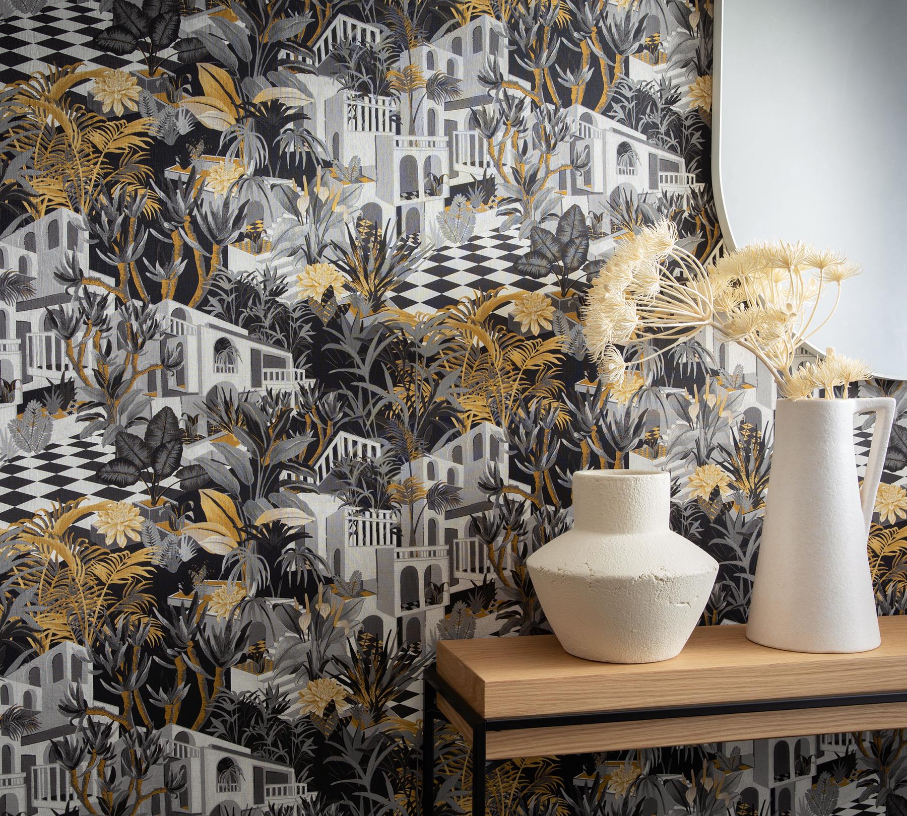 York Merian Grey Architectural Wallpaper - Image 3