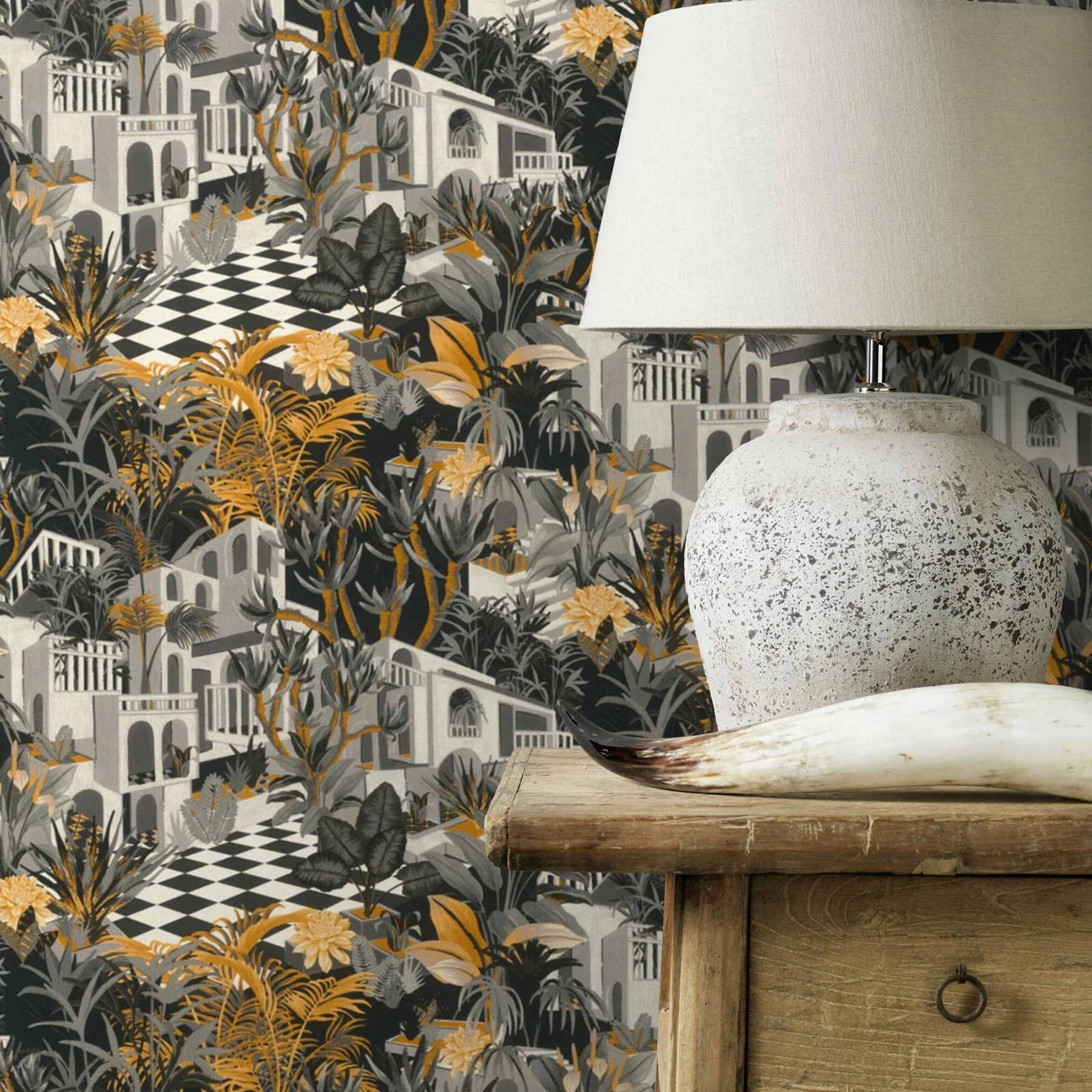 York Merian Grey Architectural Wallpaper - Image 4