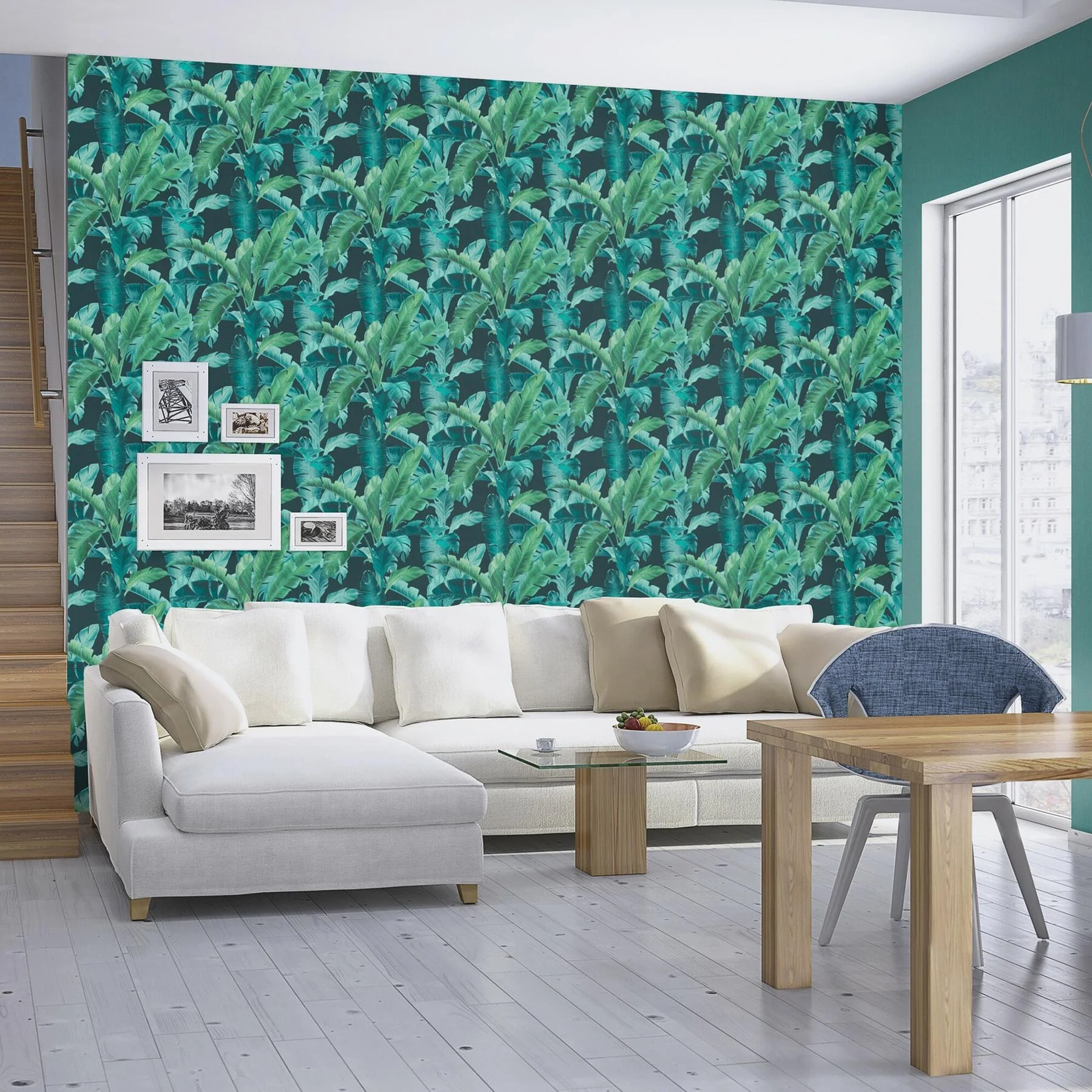 York Orissa Dark Blue Palm Frond Wallpaper - Image 5