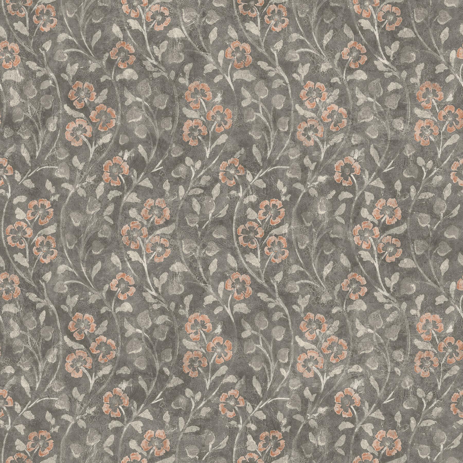 York Patsy Charcoal Floral Wallpaper