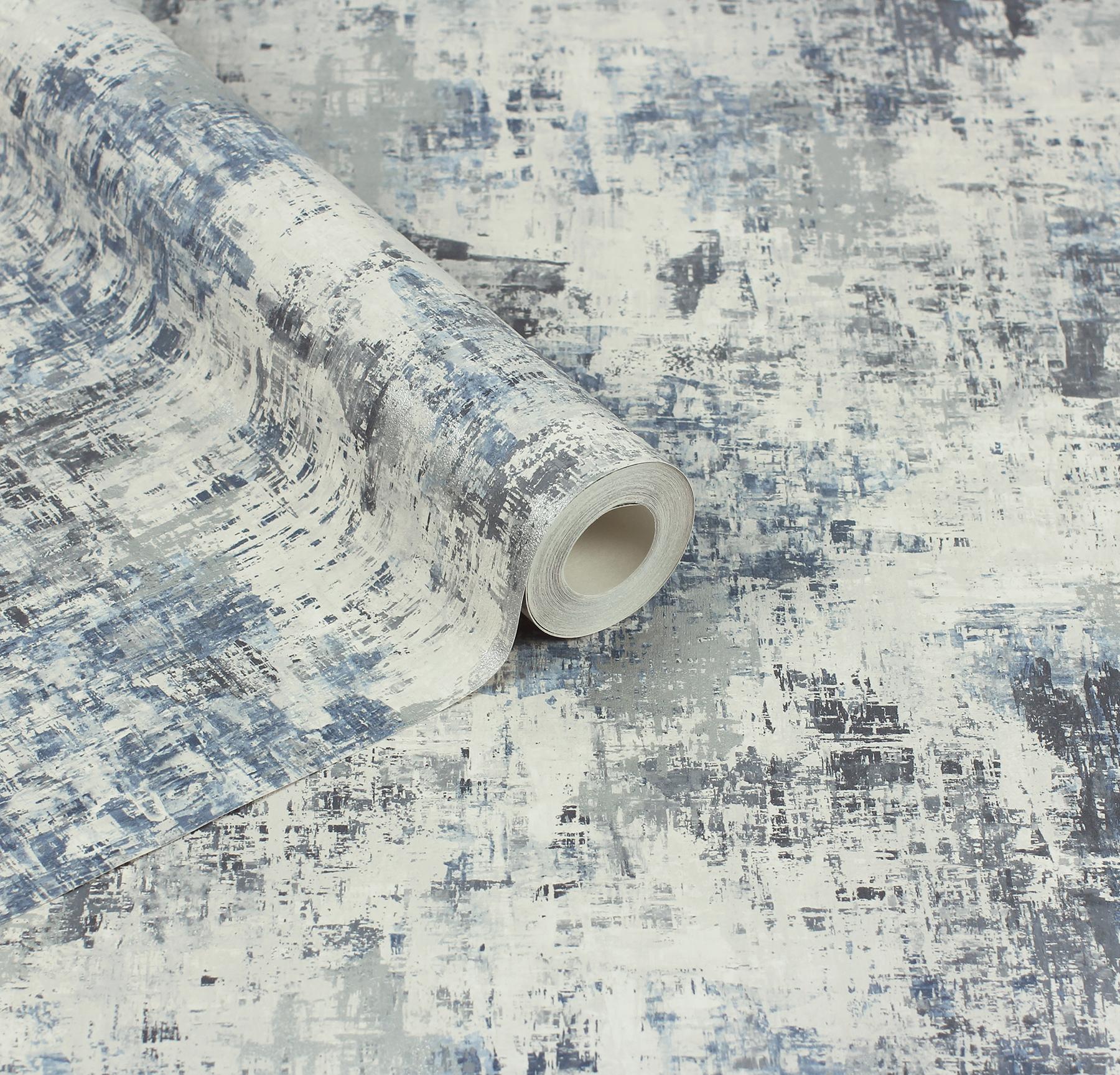 York Sergio Blue Abstract Texture Wallpaper - Image 2