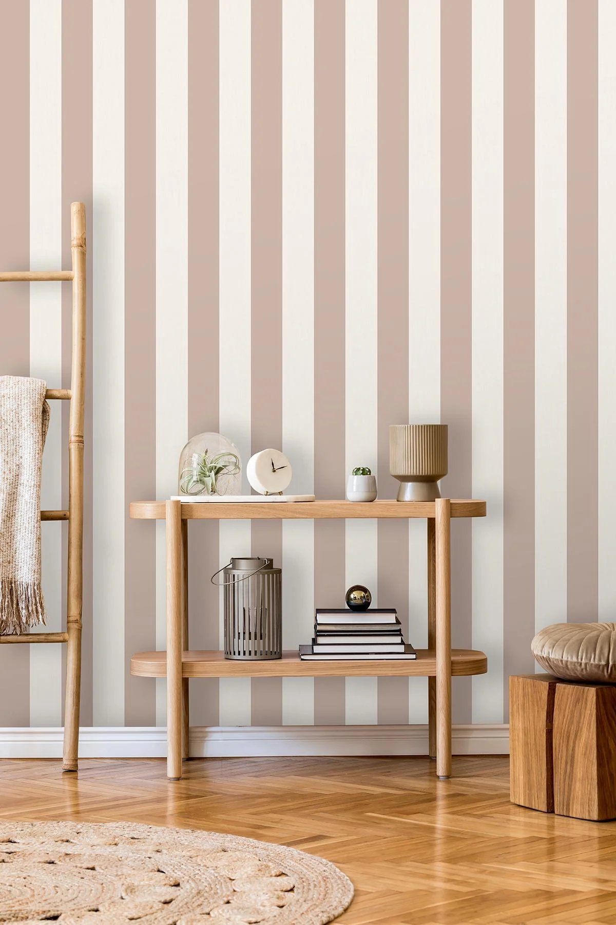 York Tavish Light Pink Stripe Wallpaper - Image 2