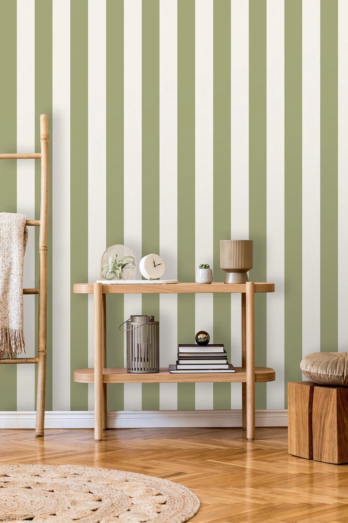 York Tavish Sage Stripe Wallpaper - Image 6