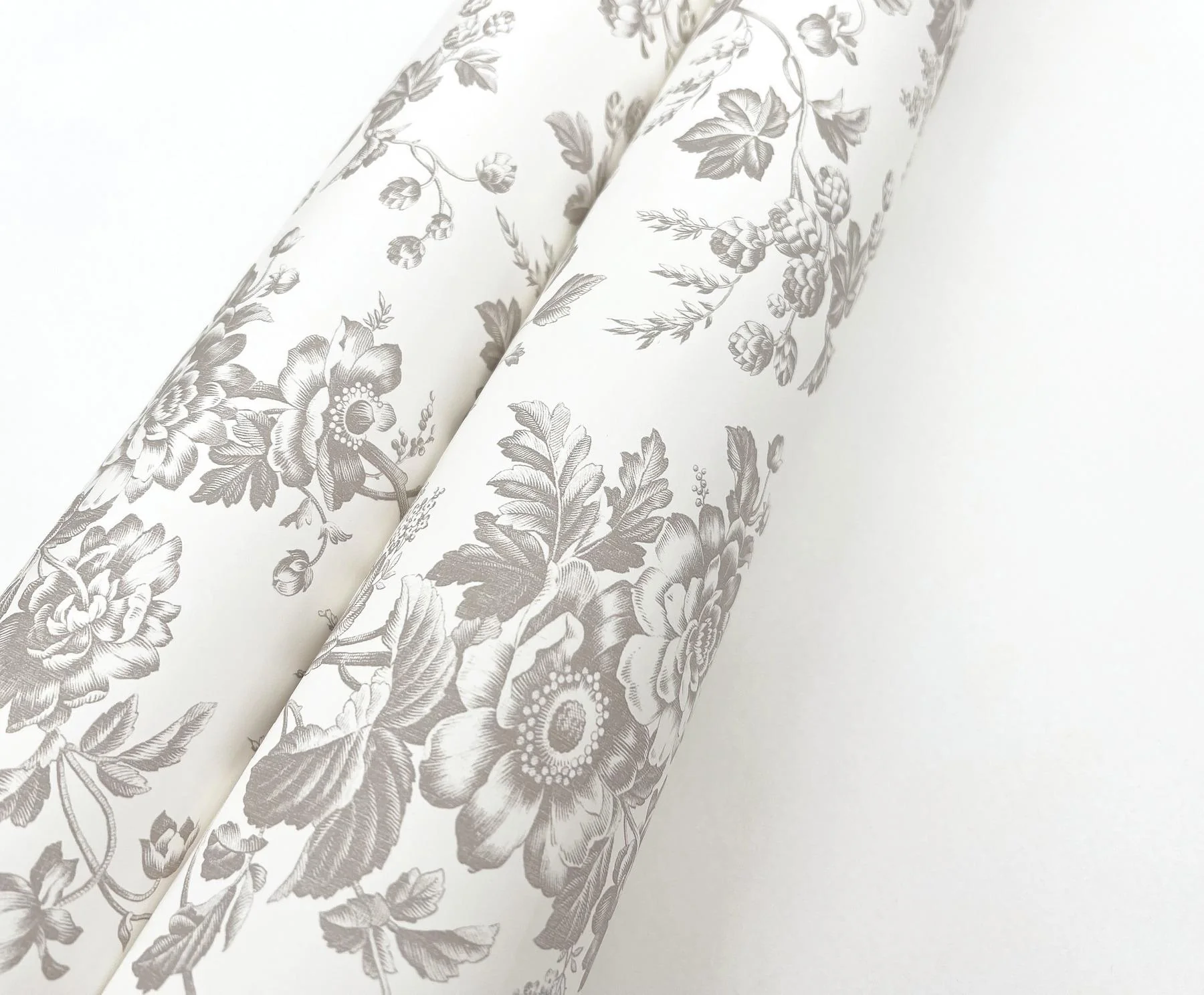 York Wallcoverings Anemone Toile Taupe Wallpaper - Image 3
