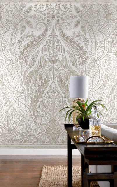 York Wallcoverings Beige Jaipur Paisley Damas Wall Mural - Image 3
