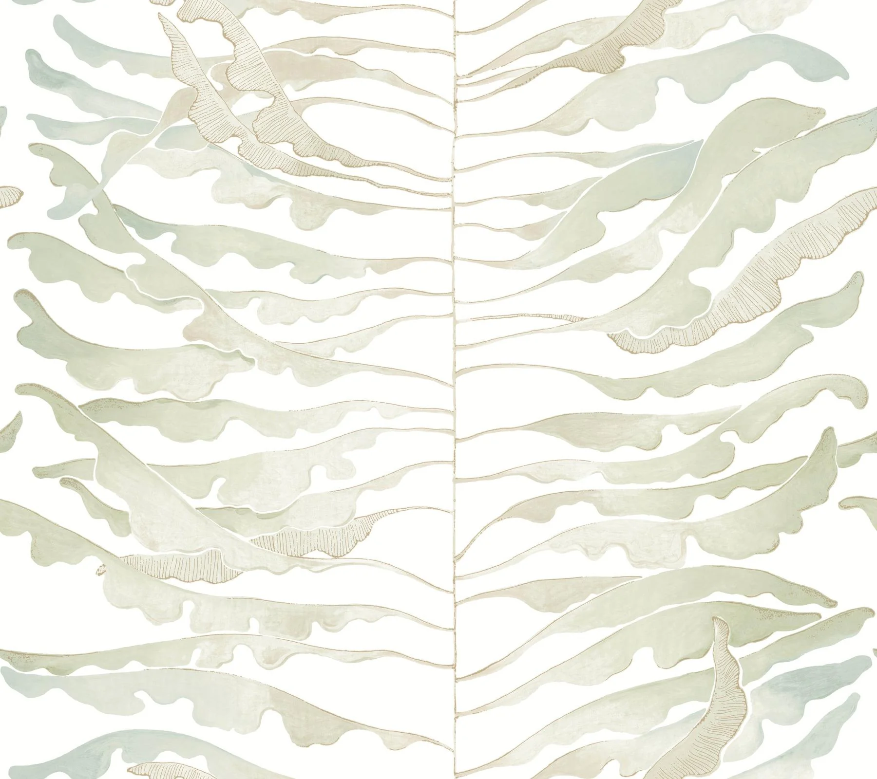 York Wallcoverings Leaf Column Green Wallpaper