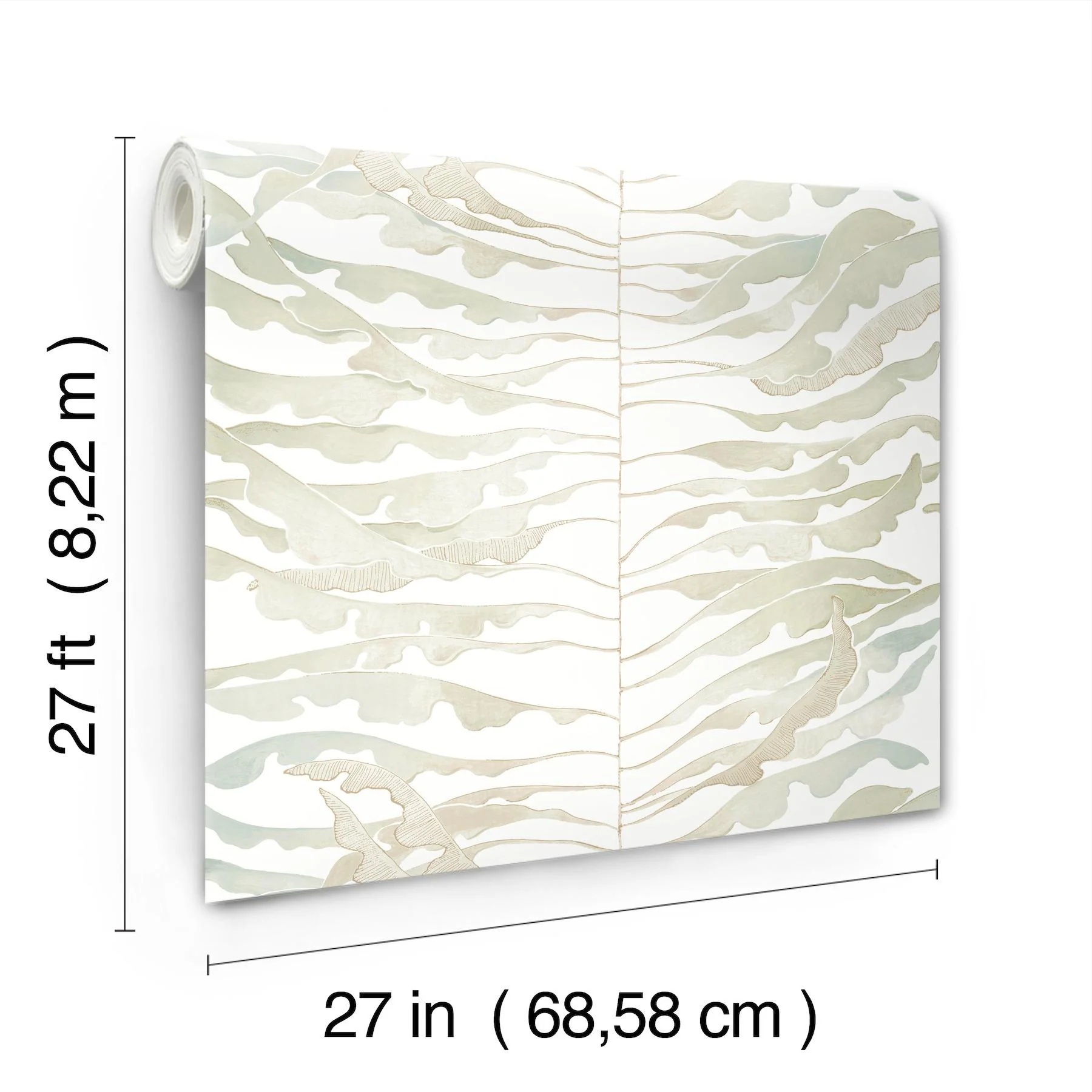 York Wallcoverings Leaf Column Green Wallpaper - Image 7
