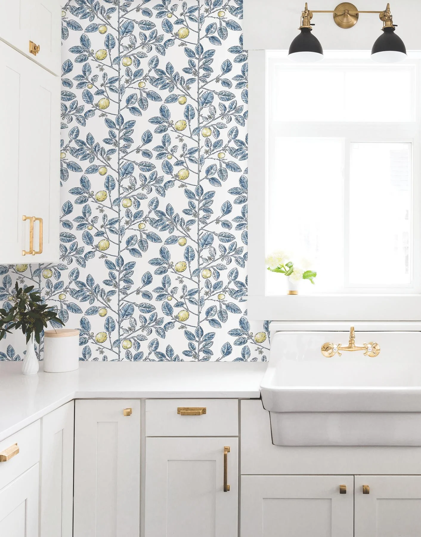 York Wallcoverings Limoncello Toile Blue Wallpaper - Image 5