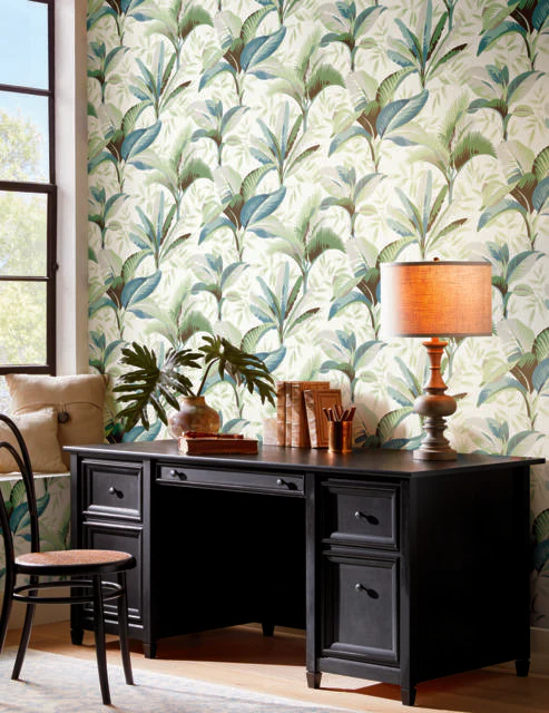 York Wallcoverings Summerhouse Peacock Wallpaper - Image 2