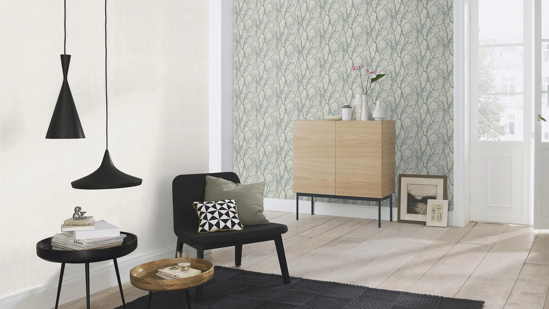 York Wiwen Grey Tree Wallpaper - Image 3