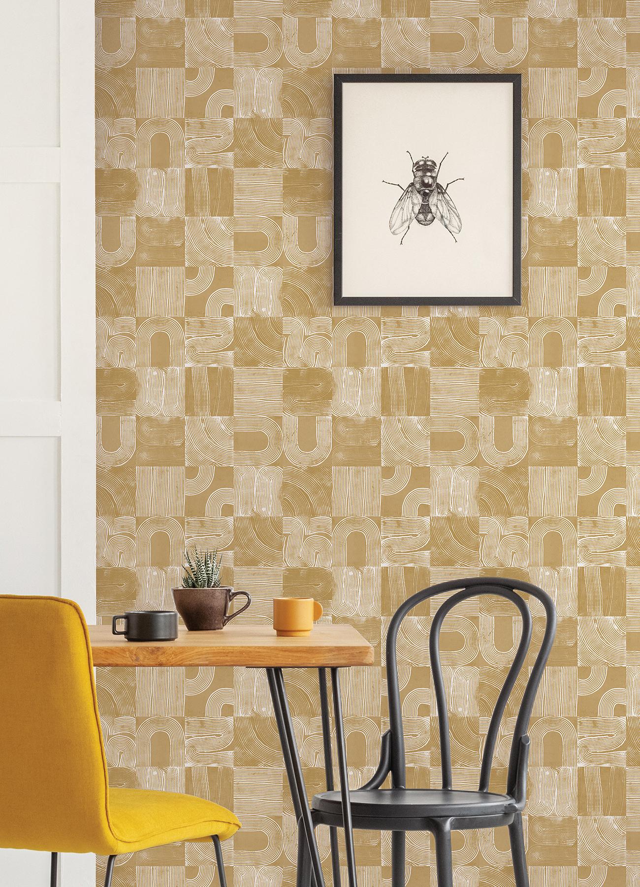 York Yellow Vaughn Geometric Peel & Stick Wallpaper - Image 3