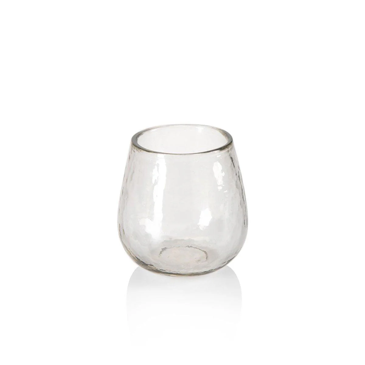 Zodax Clear Garan Hammered Stemless All Purpose Glass, Set Of 4