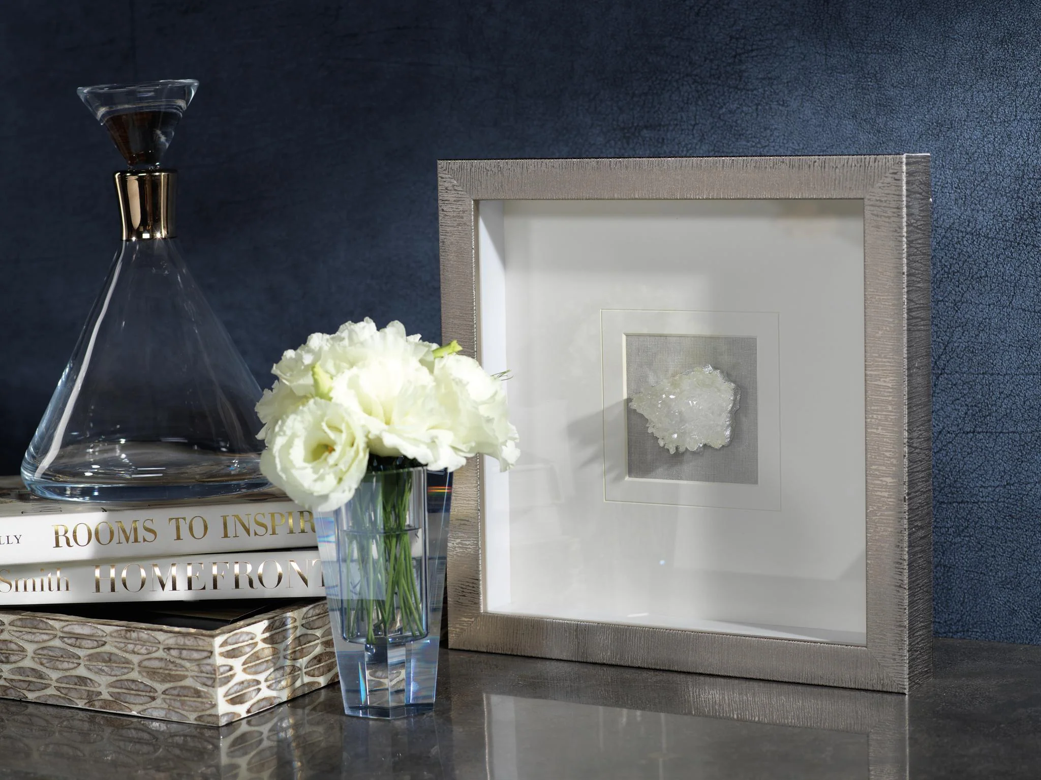 Zodax Muzo Silver Framed Crystal Wall Decor, 12 X 12 - Image 2