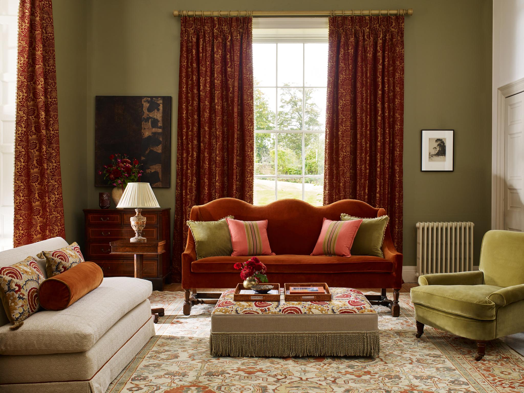Zoffany Pomegranate Brocatelle Cochineal Fabric - Image 3