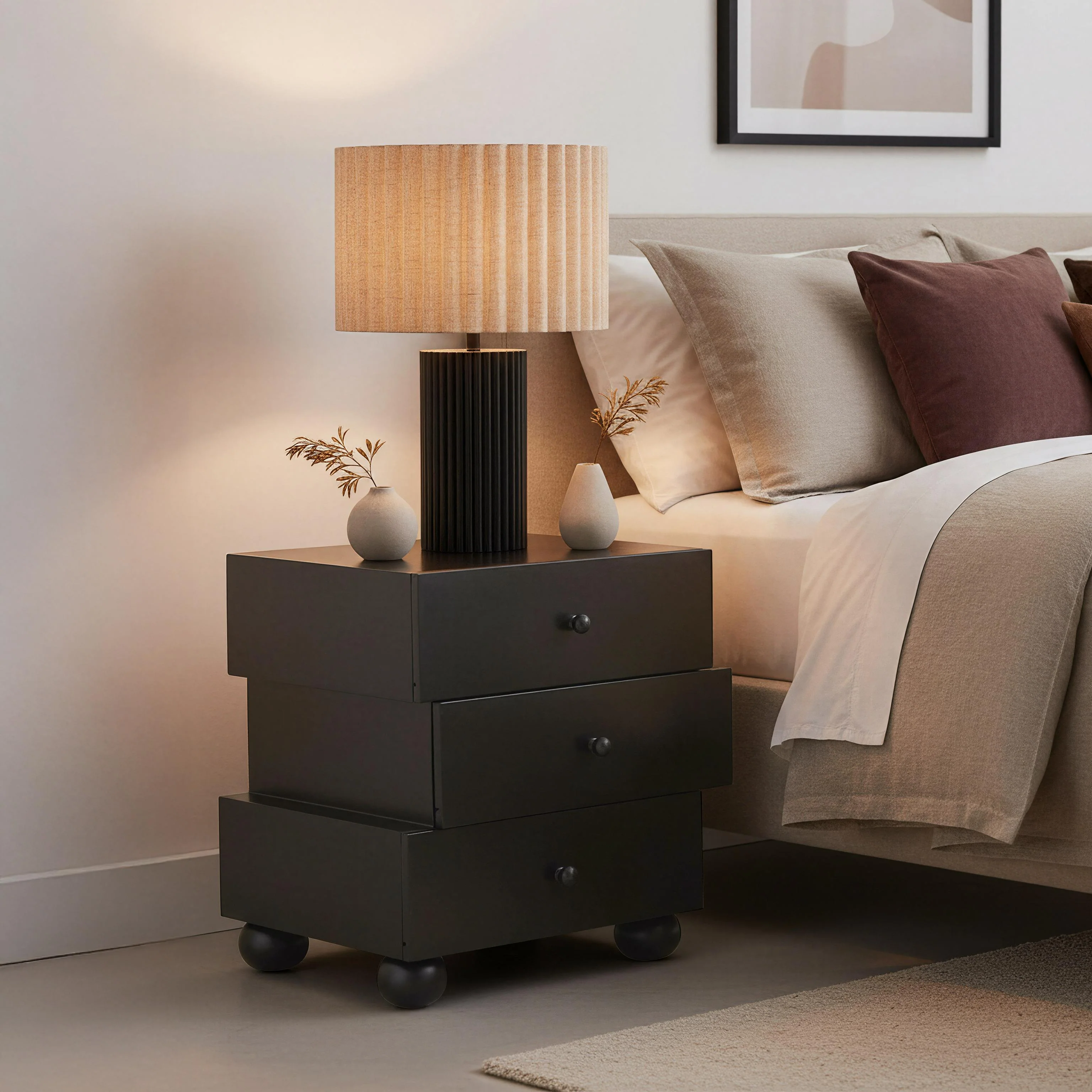 Zuo Aurora Table Lamp Beige & Black - Image 3