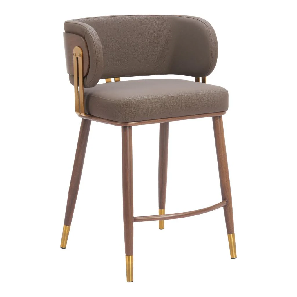 Zuo Brew Counter Stool Brown & Walnut - Image 4