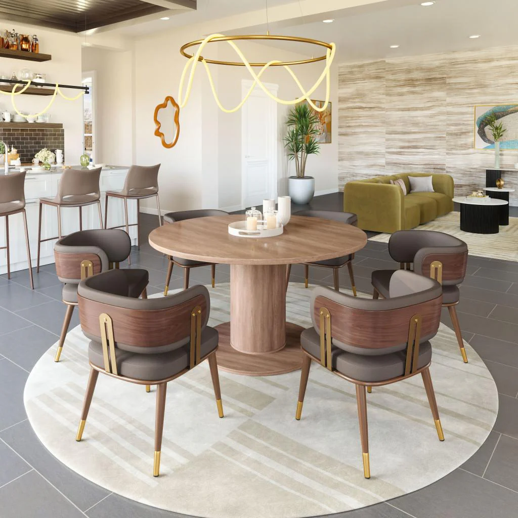 Zuo Brew Dining Chair Brown & Walnut - Image 11