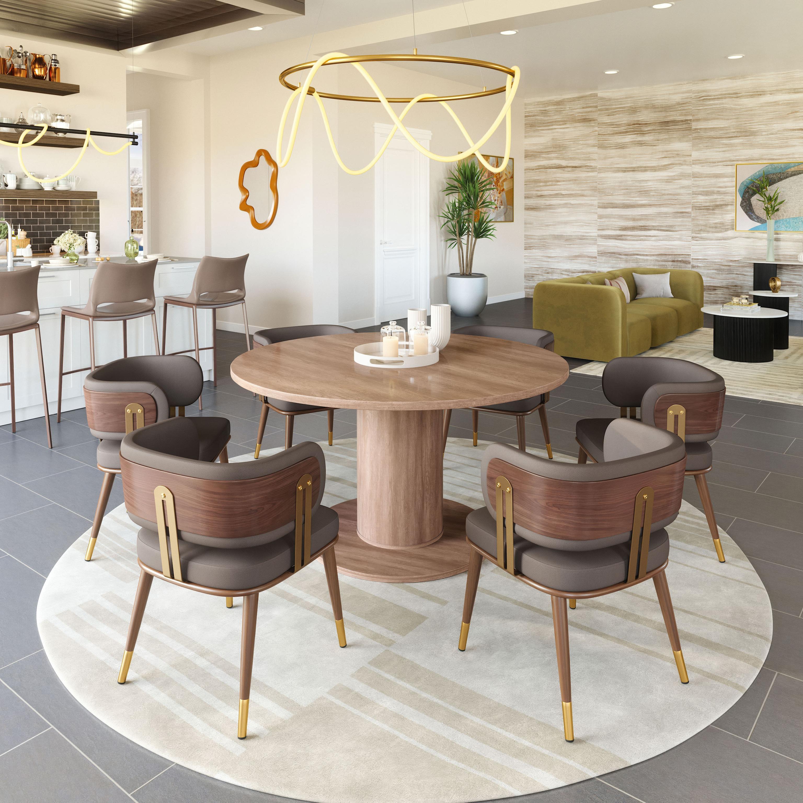 Zuo Brew Dining Chair Brown & Walnut - Image 4
