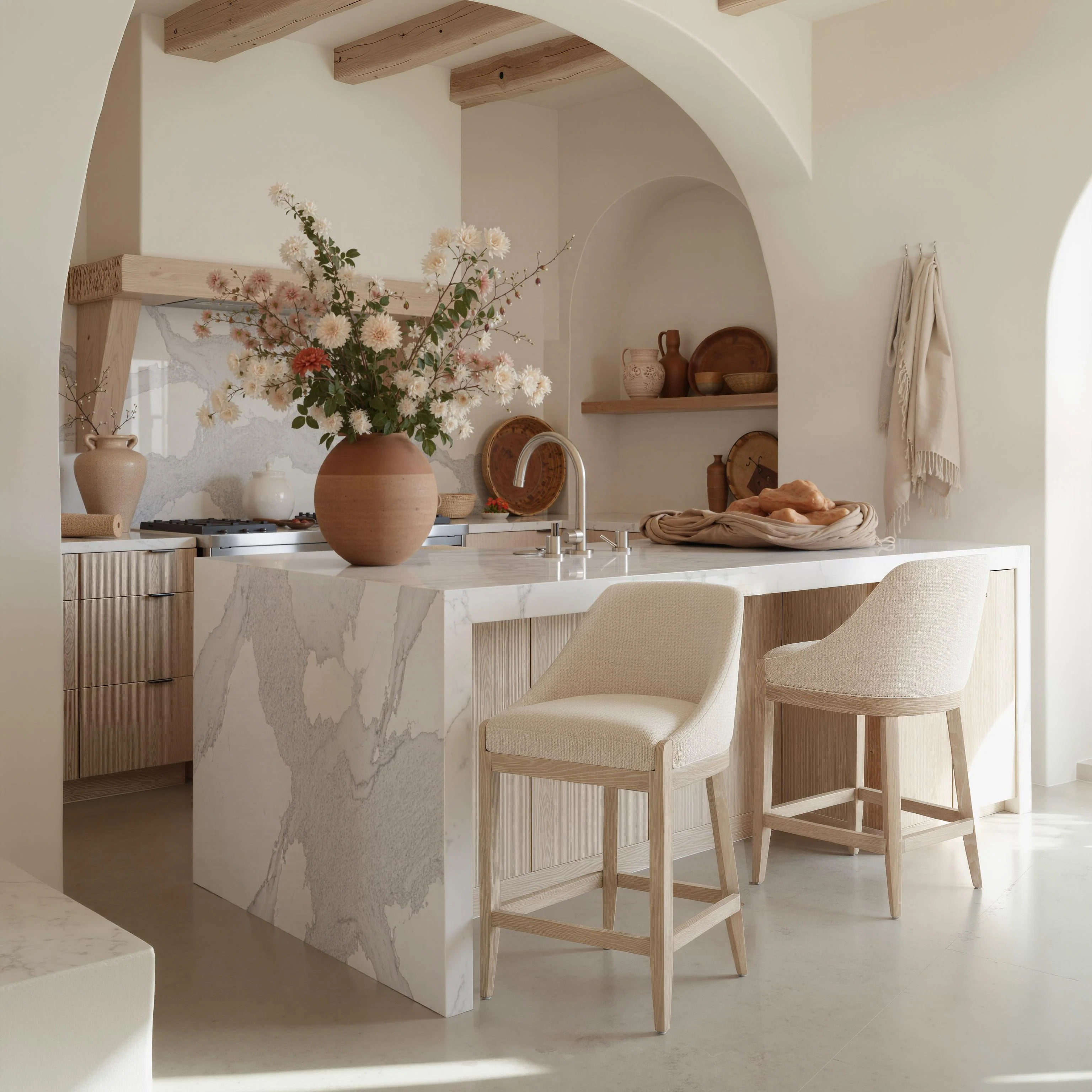 Zuo Calmo Counter Stool Beige - Image 2